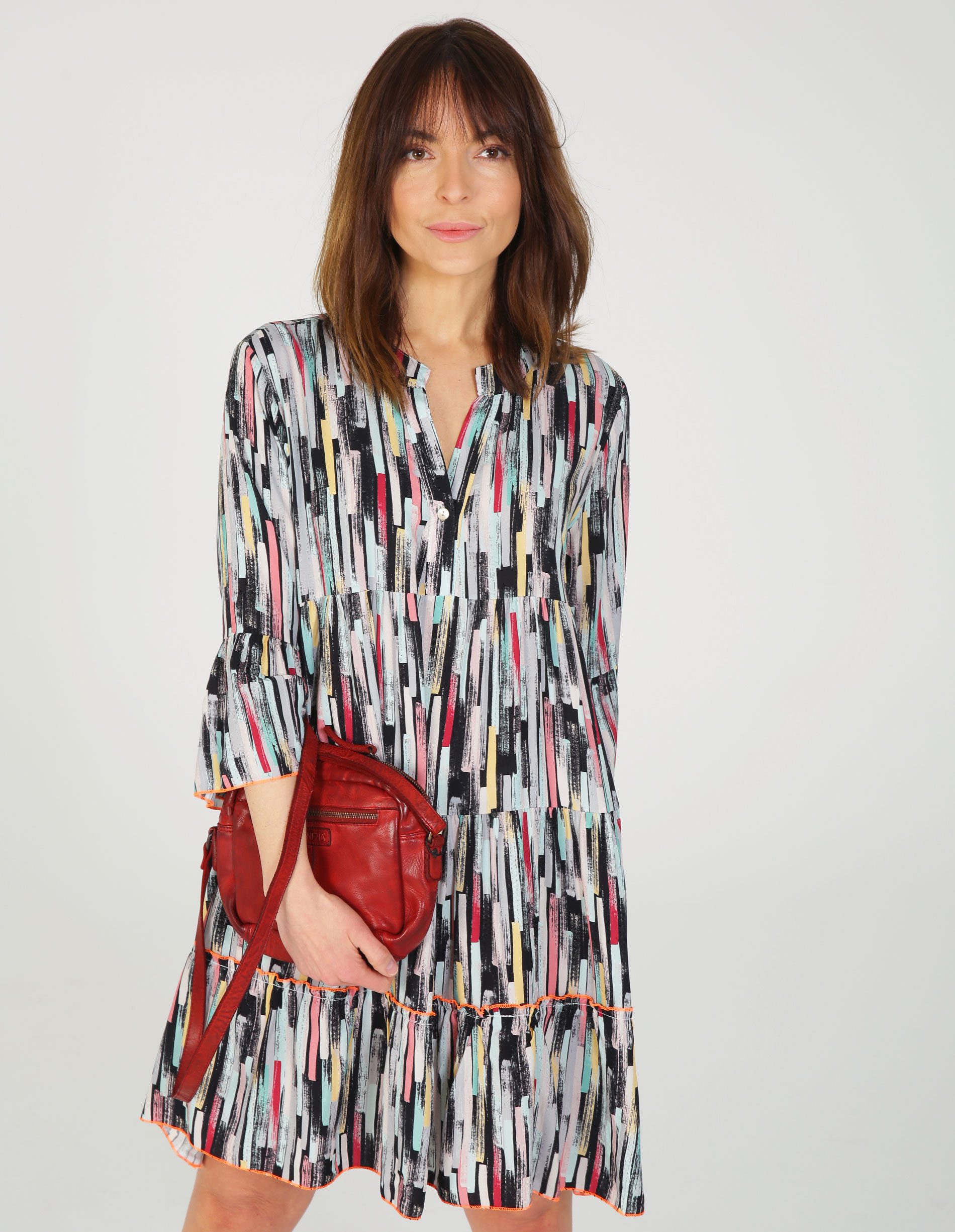 WZORZYSTA SUKIENKA 226-21PE141 MULT