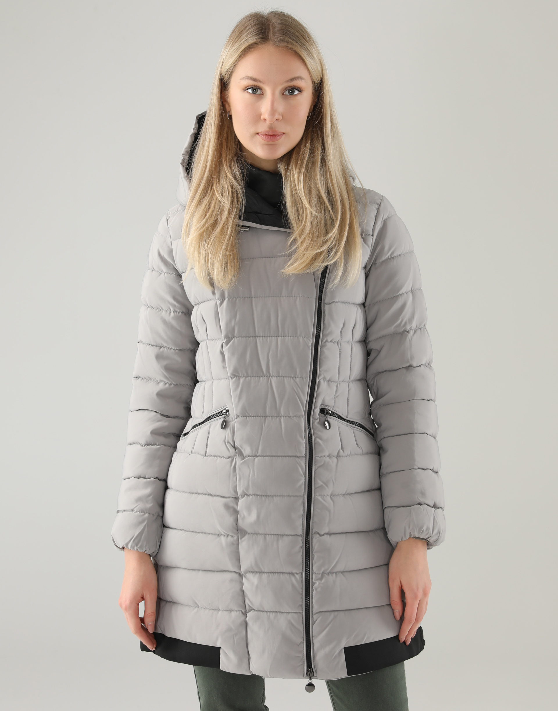 SZARA KURTKA Z KAPTUREM 76-6007 ARGENT61