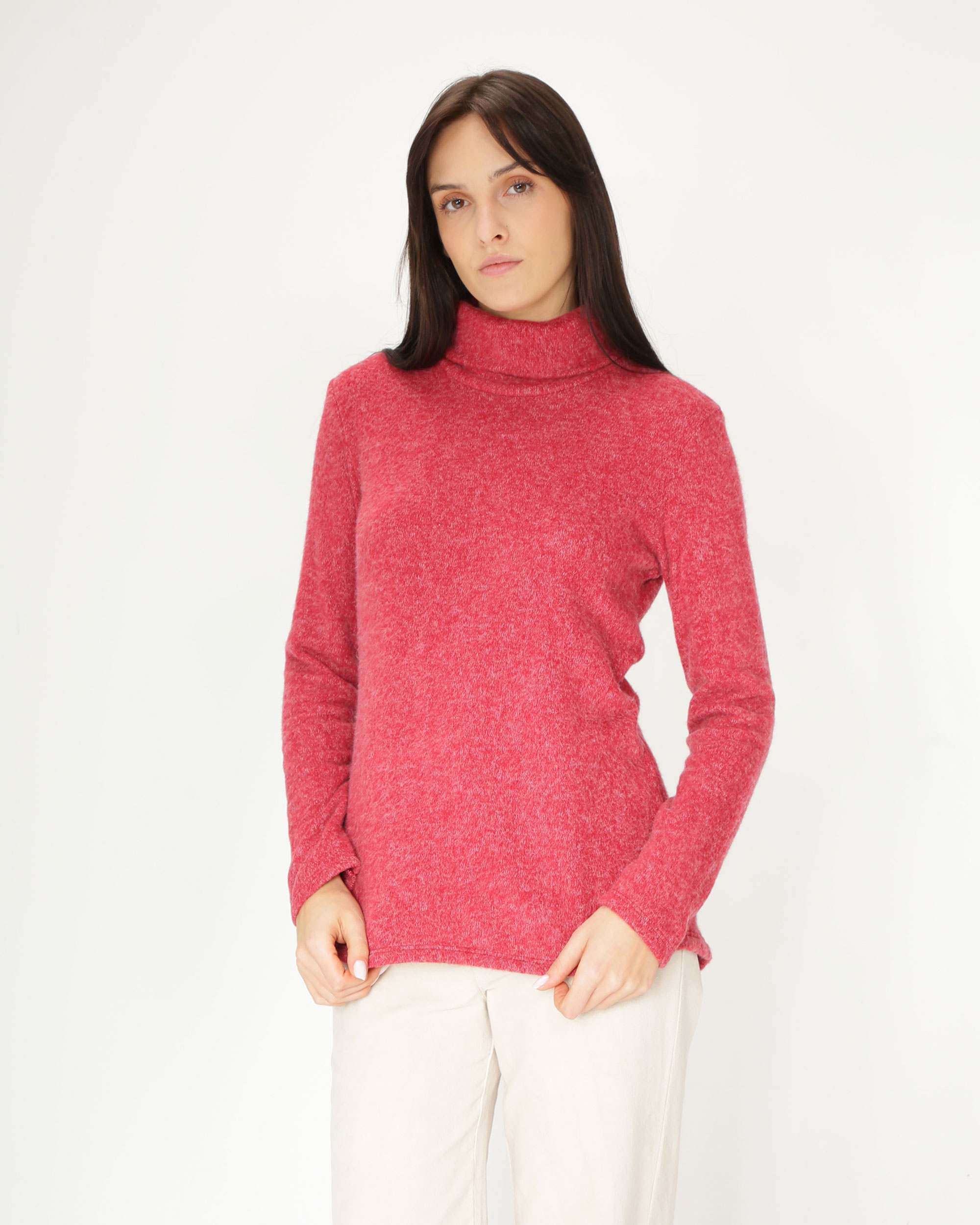 Gładka bluzka z golfem