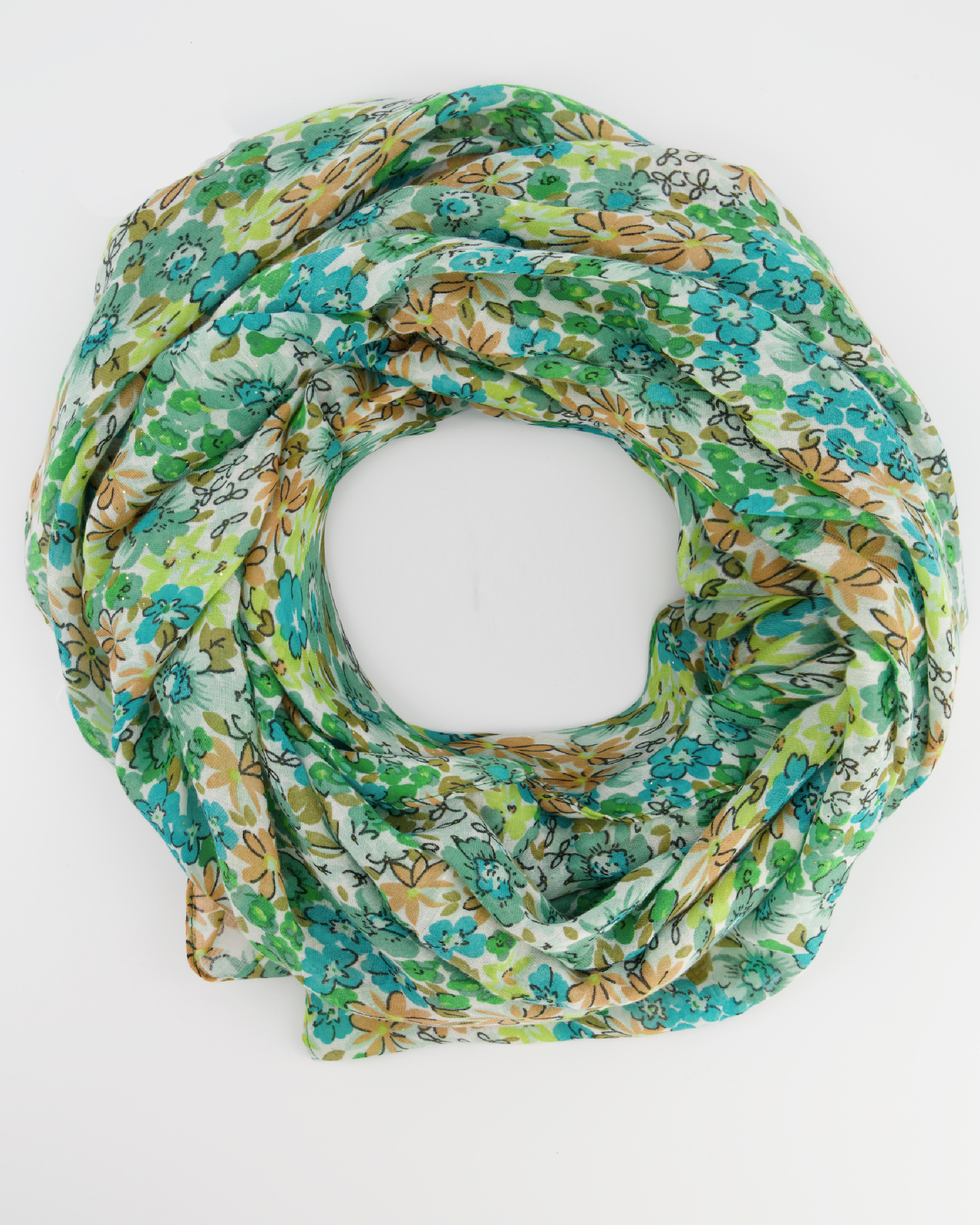 SZAL W KWIATOWY WZÓR 135-112252 GREEN