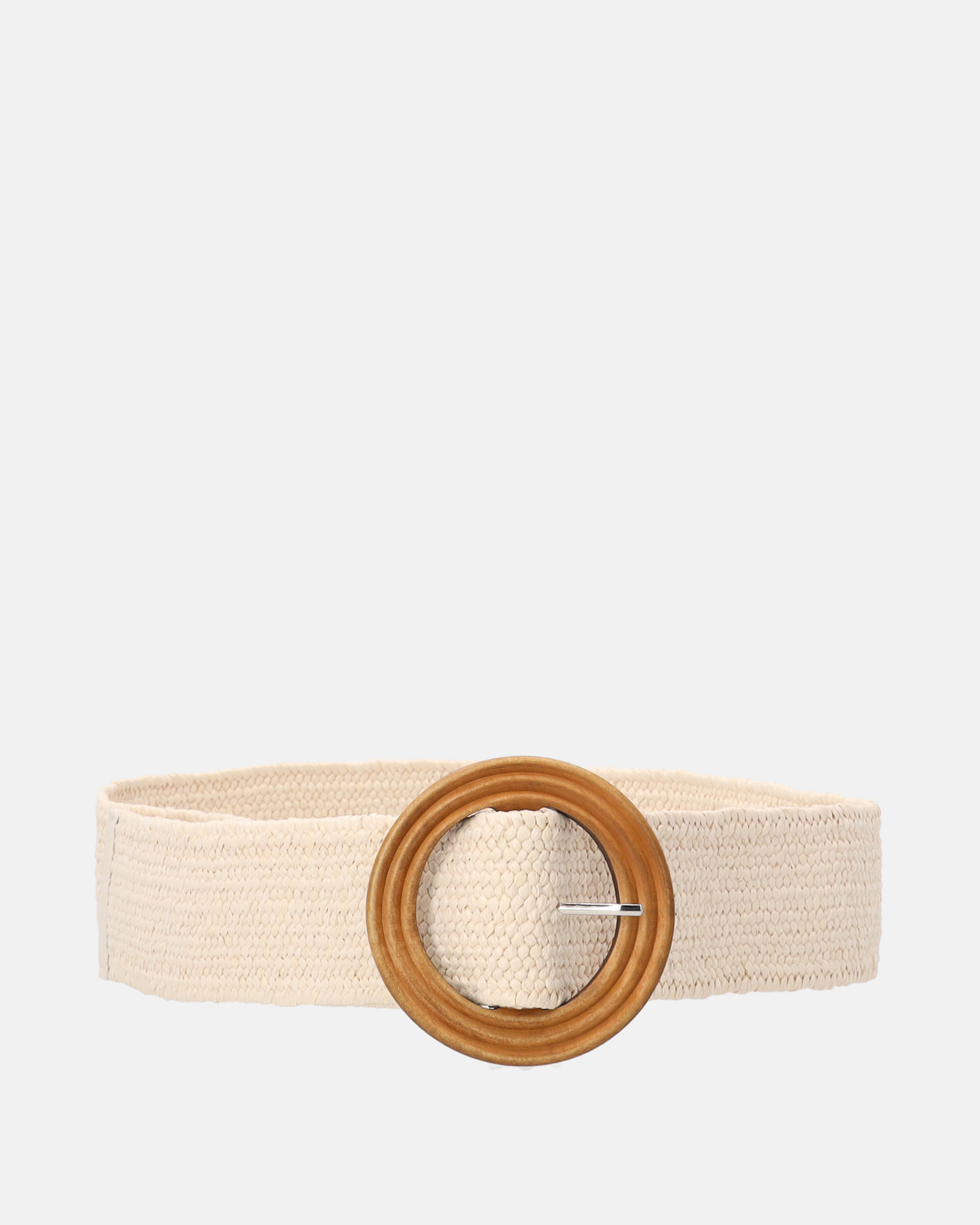 PLECIONY PASEK Z OKRĄGŁĄ KLAMRĄ 107-CT3700 BEIGE