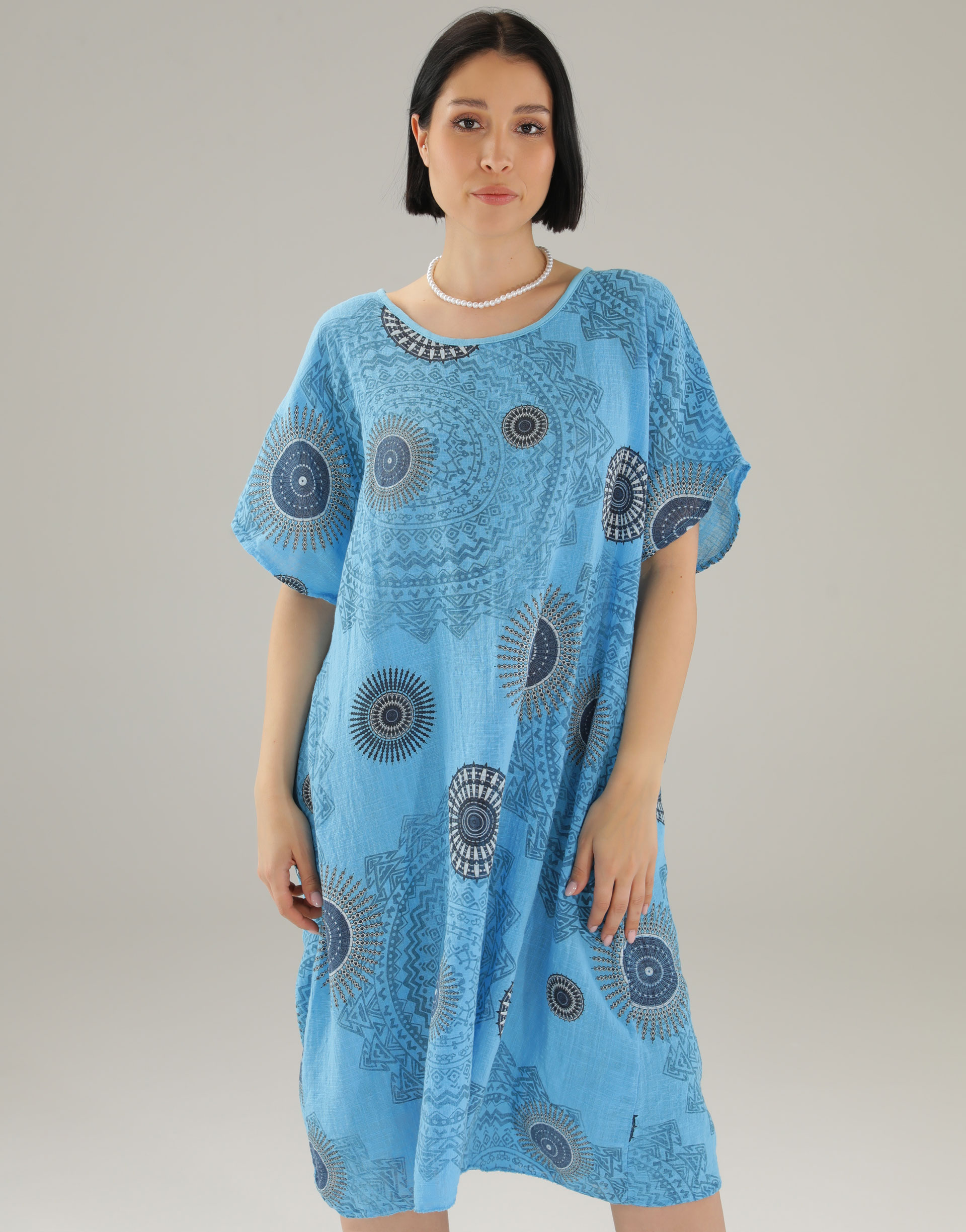 SUKIENKA W FANTAZYJNY WZÓR 232-9152 BLU MAR