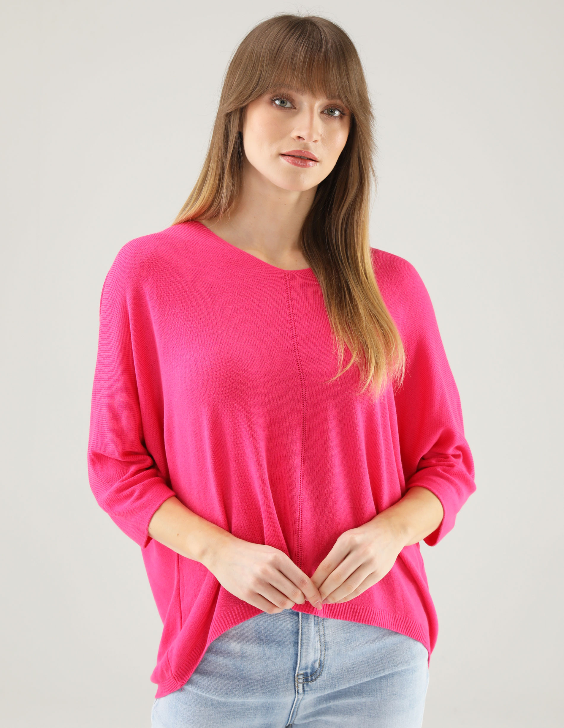 LUŹNY SWETER 29-207 FUXIA6008