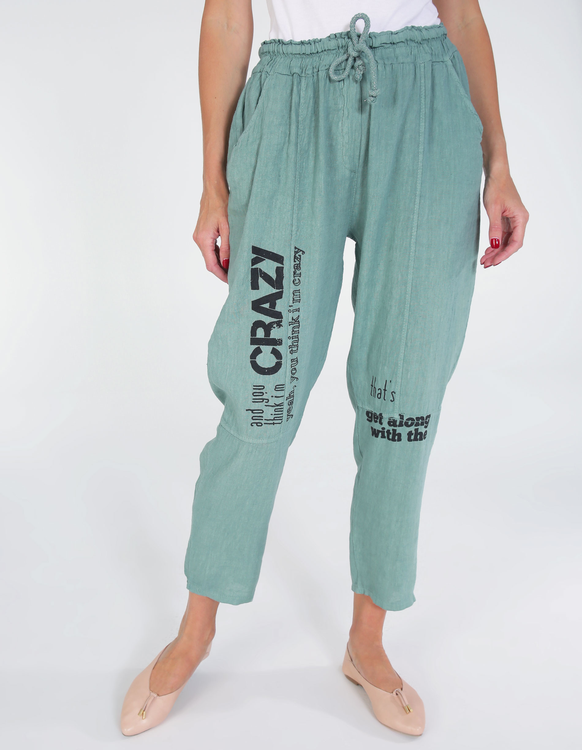 SPODNIE Z LNEM 223-A2517 LAGO