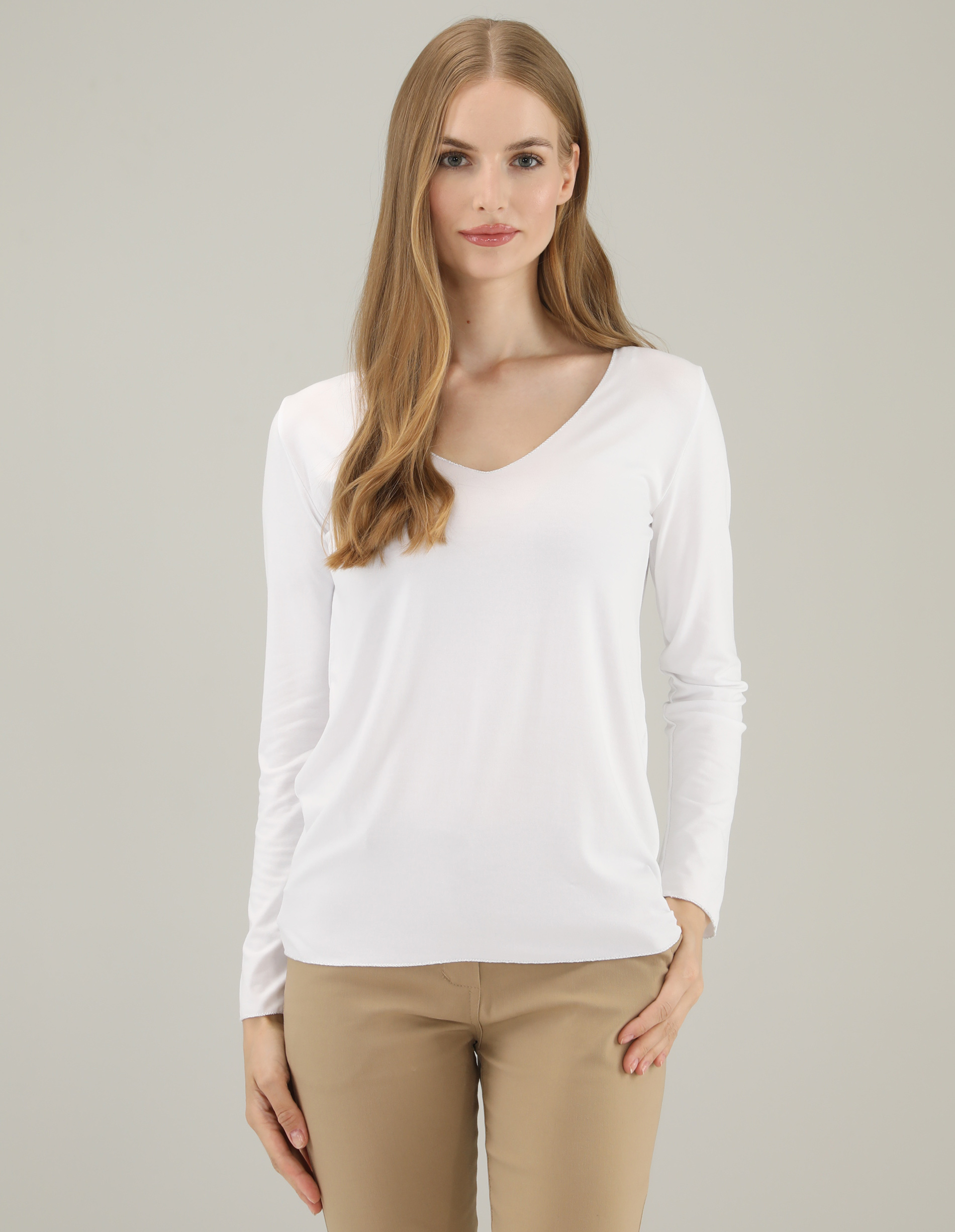 BIAŁA BLUZKA BASIC 53-807L BIANC