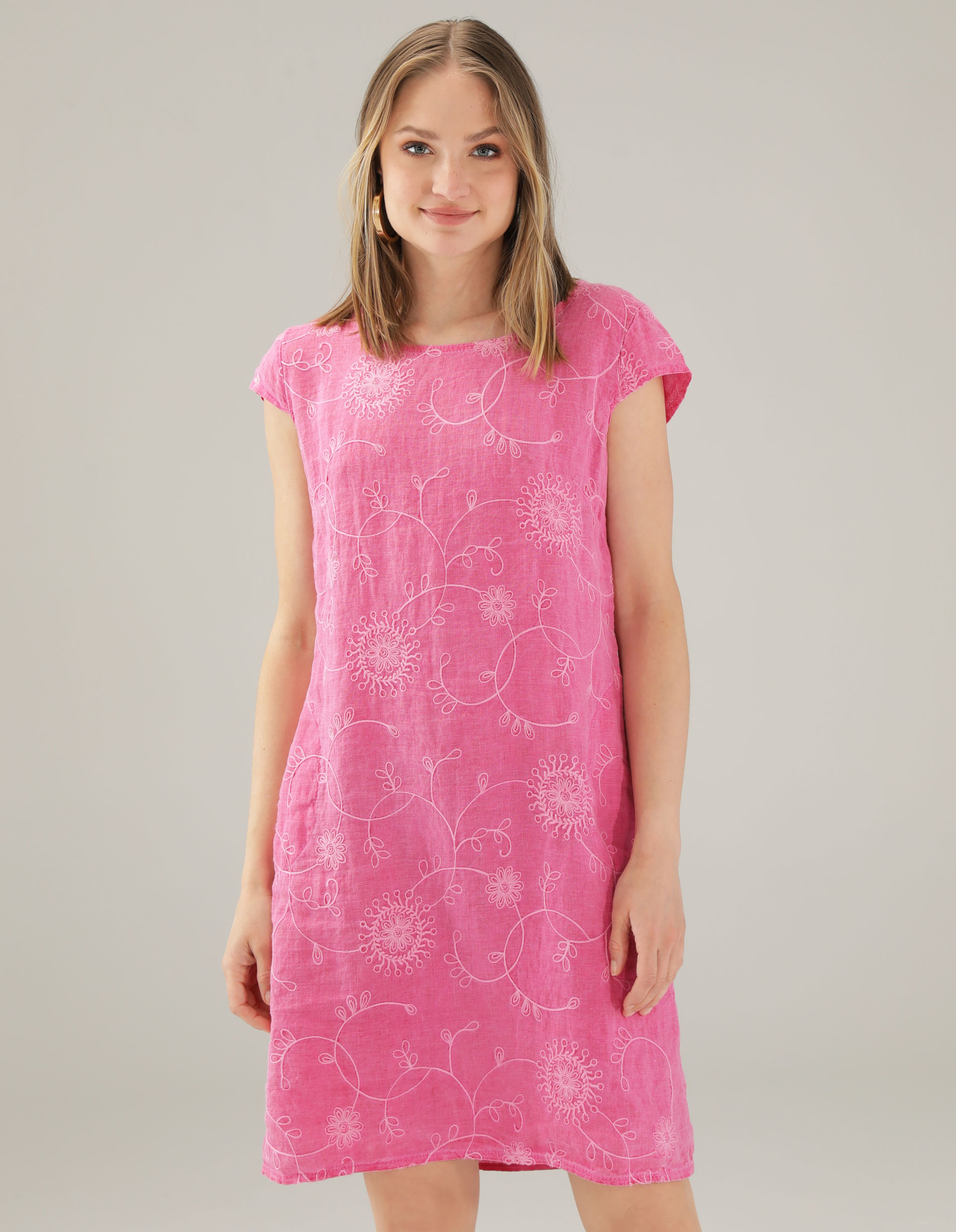 LNIANA SUKIENKA ZE ZDOBIENIEM 244-8501 FUXIA