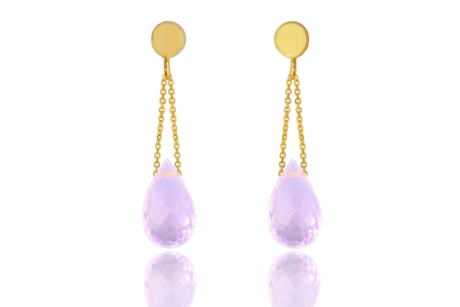 Kolczyki Kwarc Różowy Krople