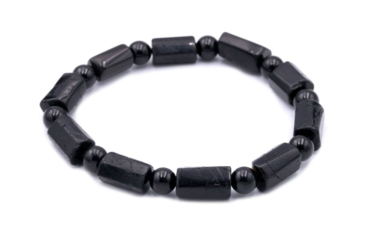 Bransoletka Turmalin Bryłki I Kula Szlifowany Gumka