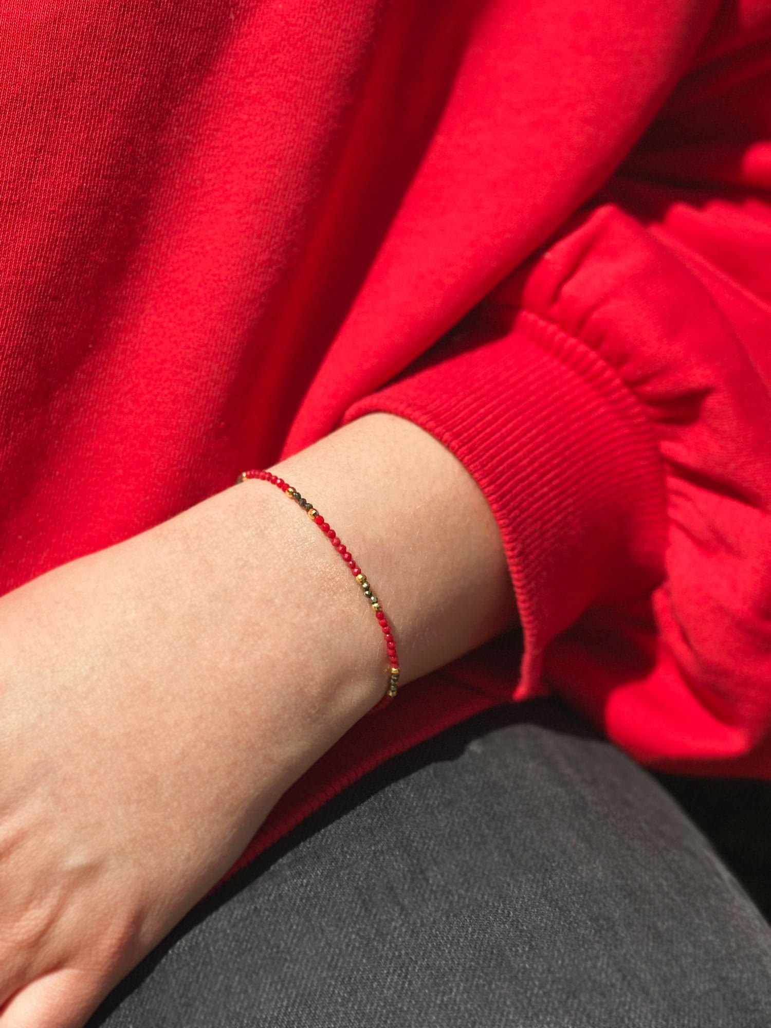 Bransoletka Koral i Piryt