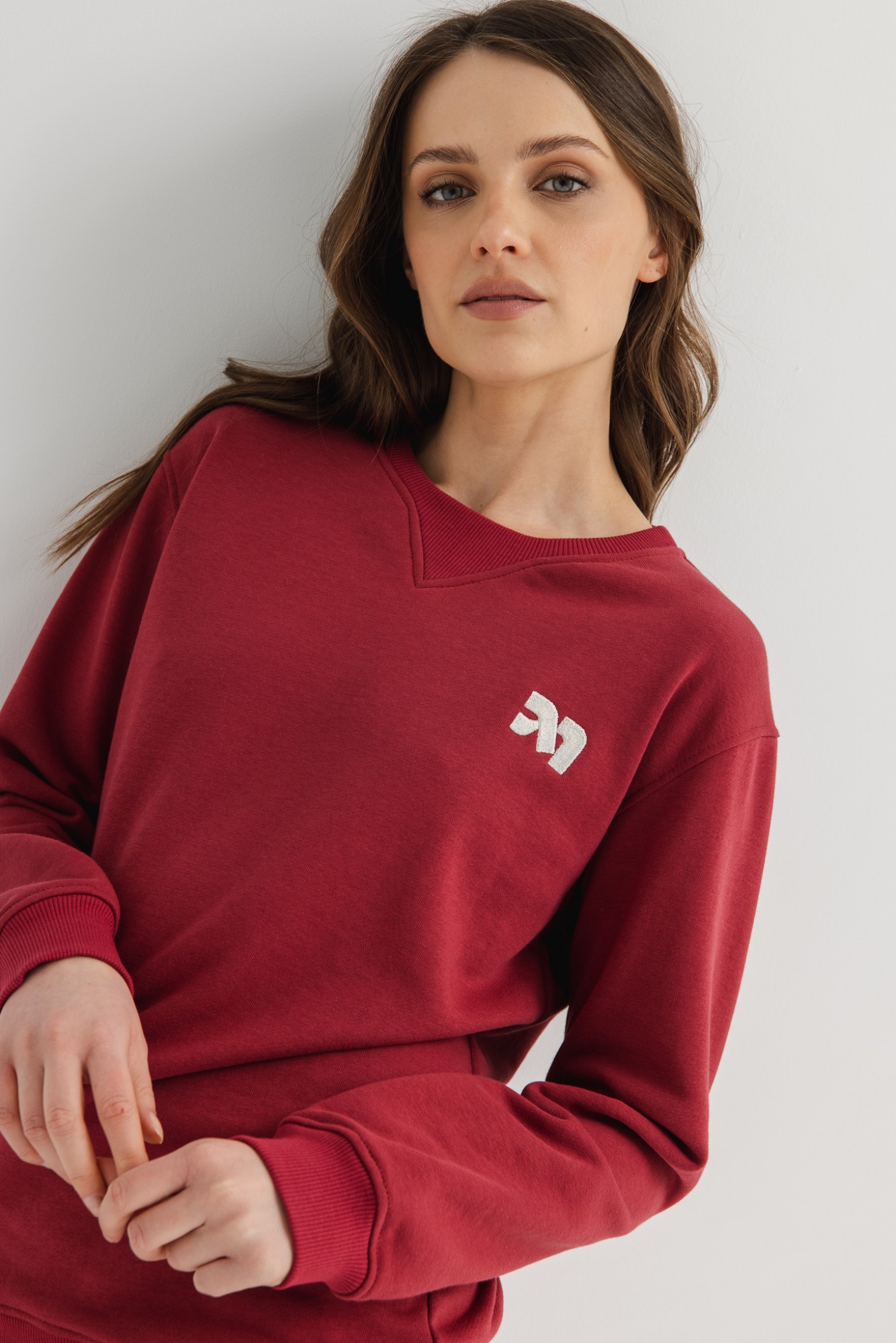 Bluza damska o klasycznym kroju w kolorze RED PEAR- BLAKE-L