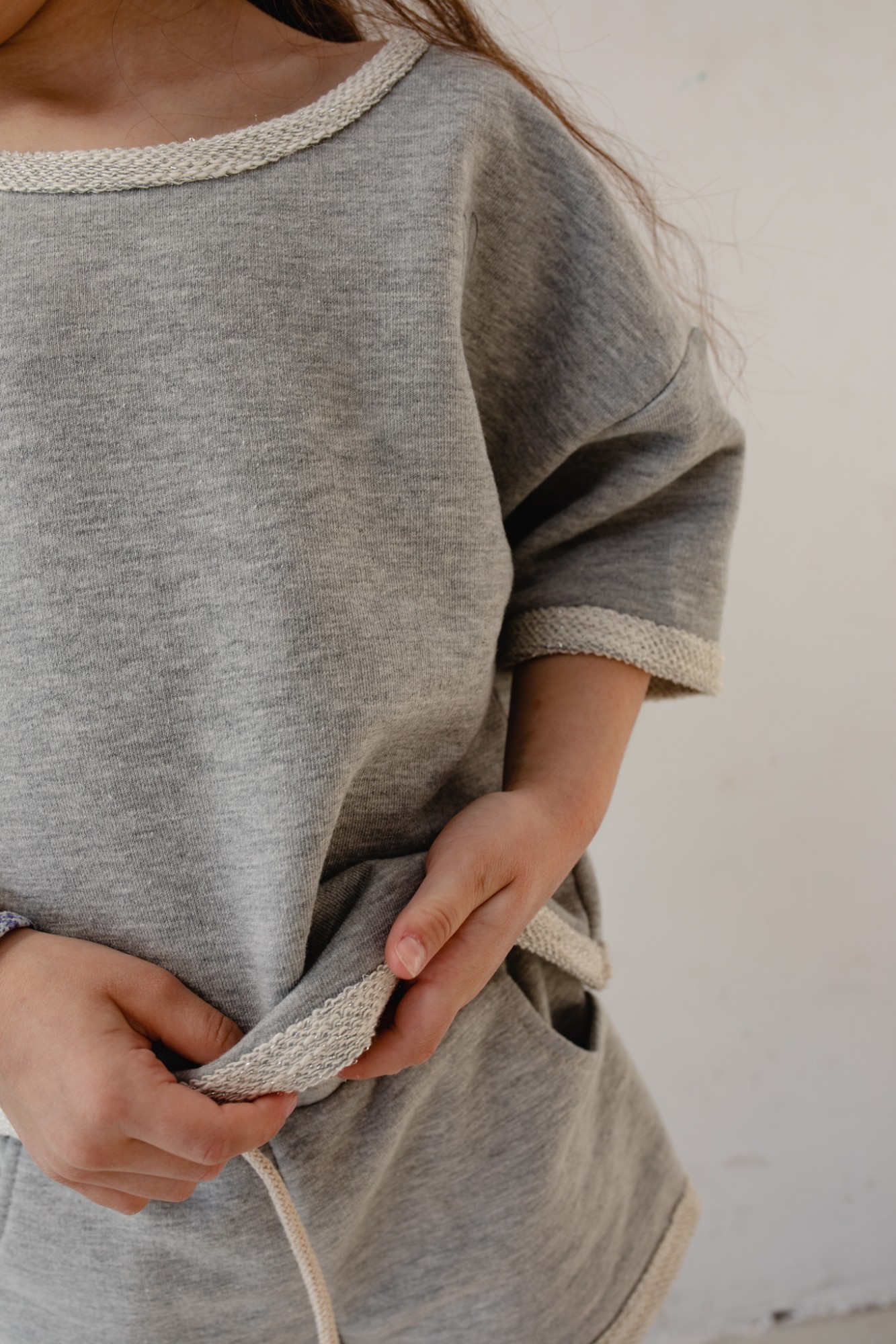 MINI bluzka w kolorze LIGHT GREY - DEMI-128-134 (8-9)