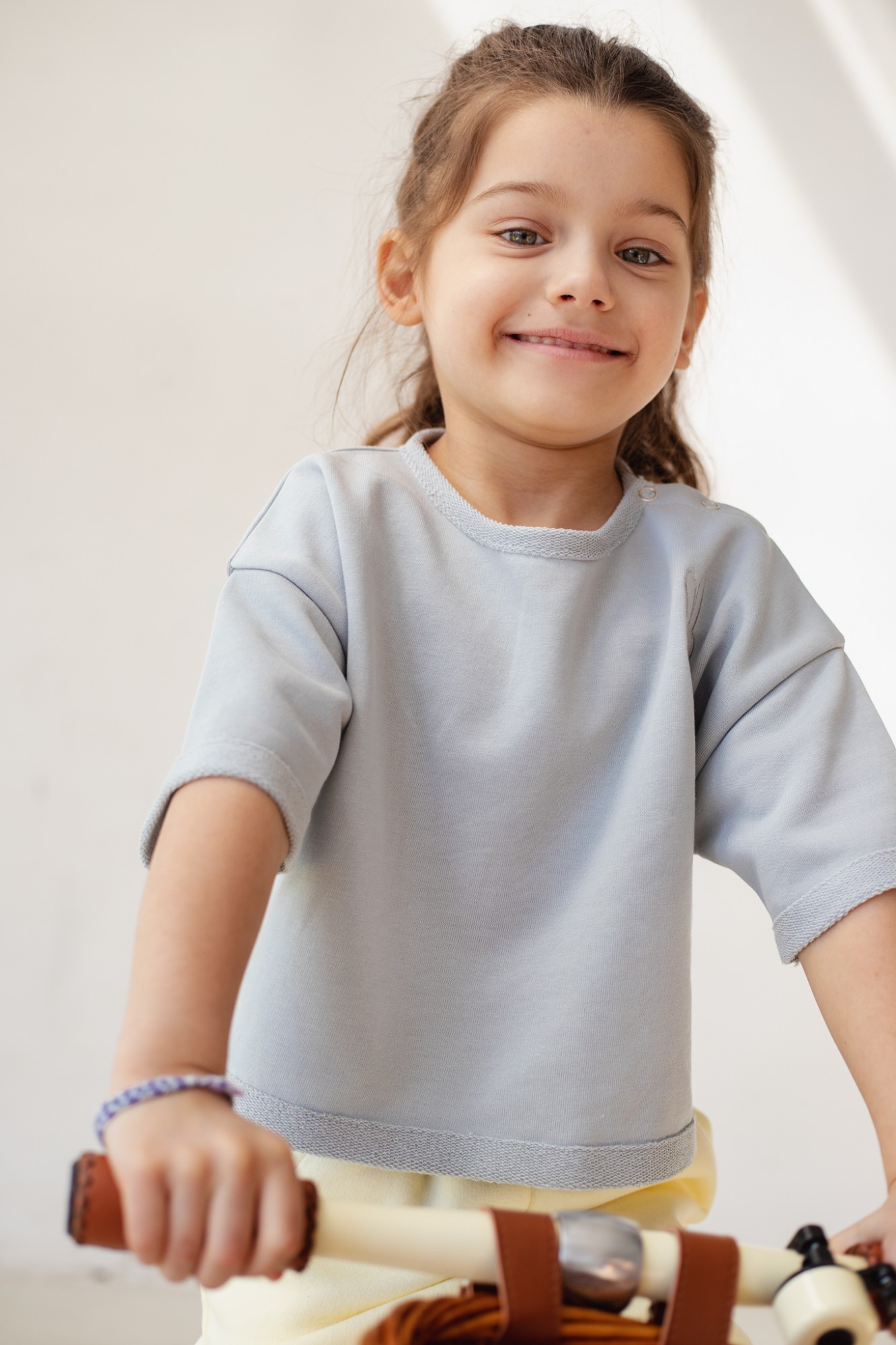 MINI bluzka w kolorze POWDER BLUE - DEMI-80-86 (12-18)