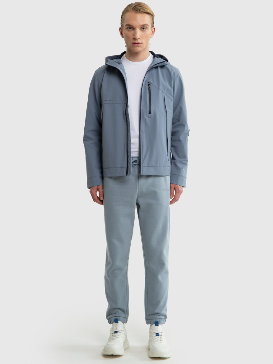 Spodnie dresowe męskie z bawełny organicznej niebieskie William 400