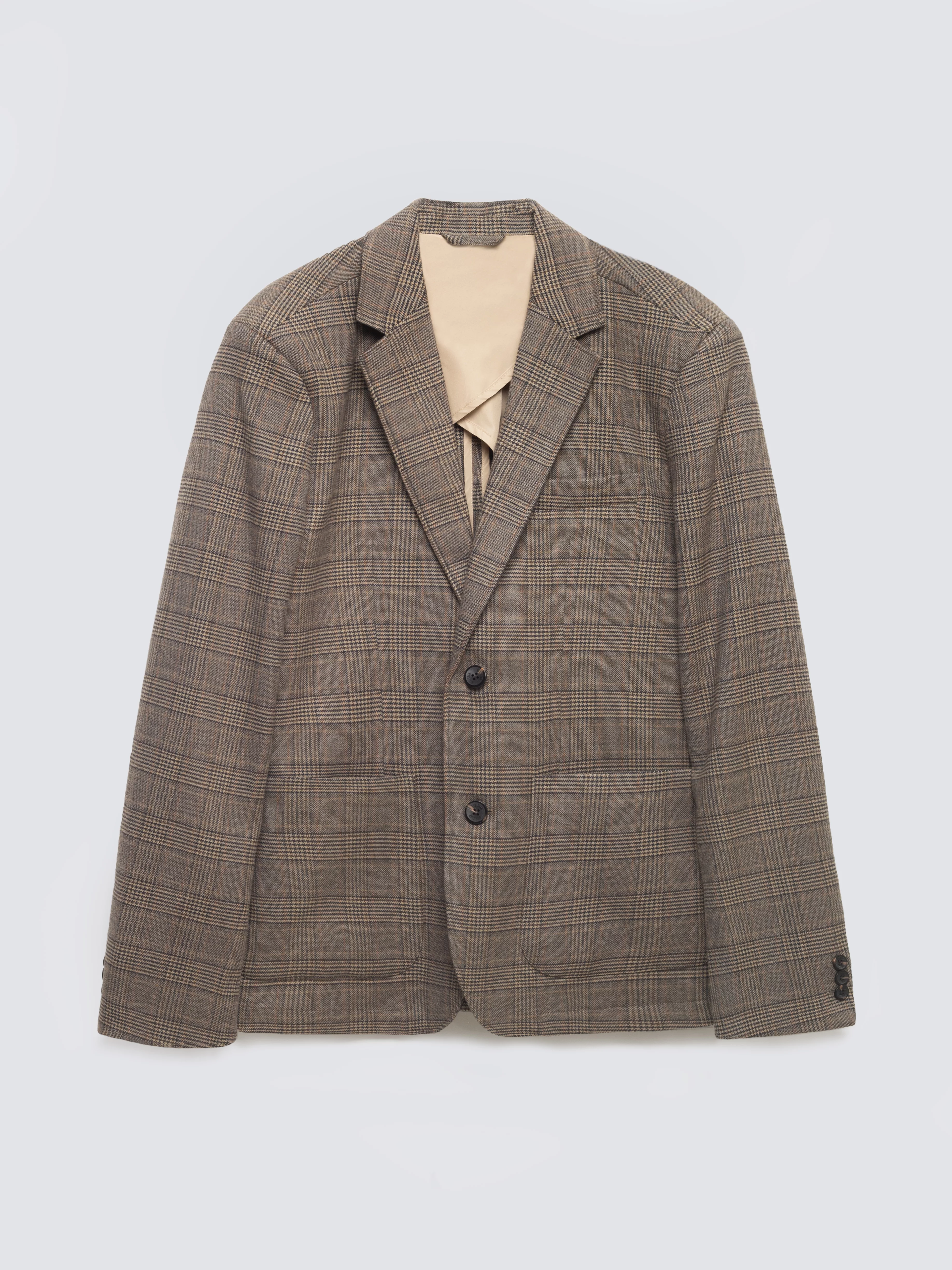 Marynarka męska z dodatkiem wełny w kratę brązowa Branson 803