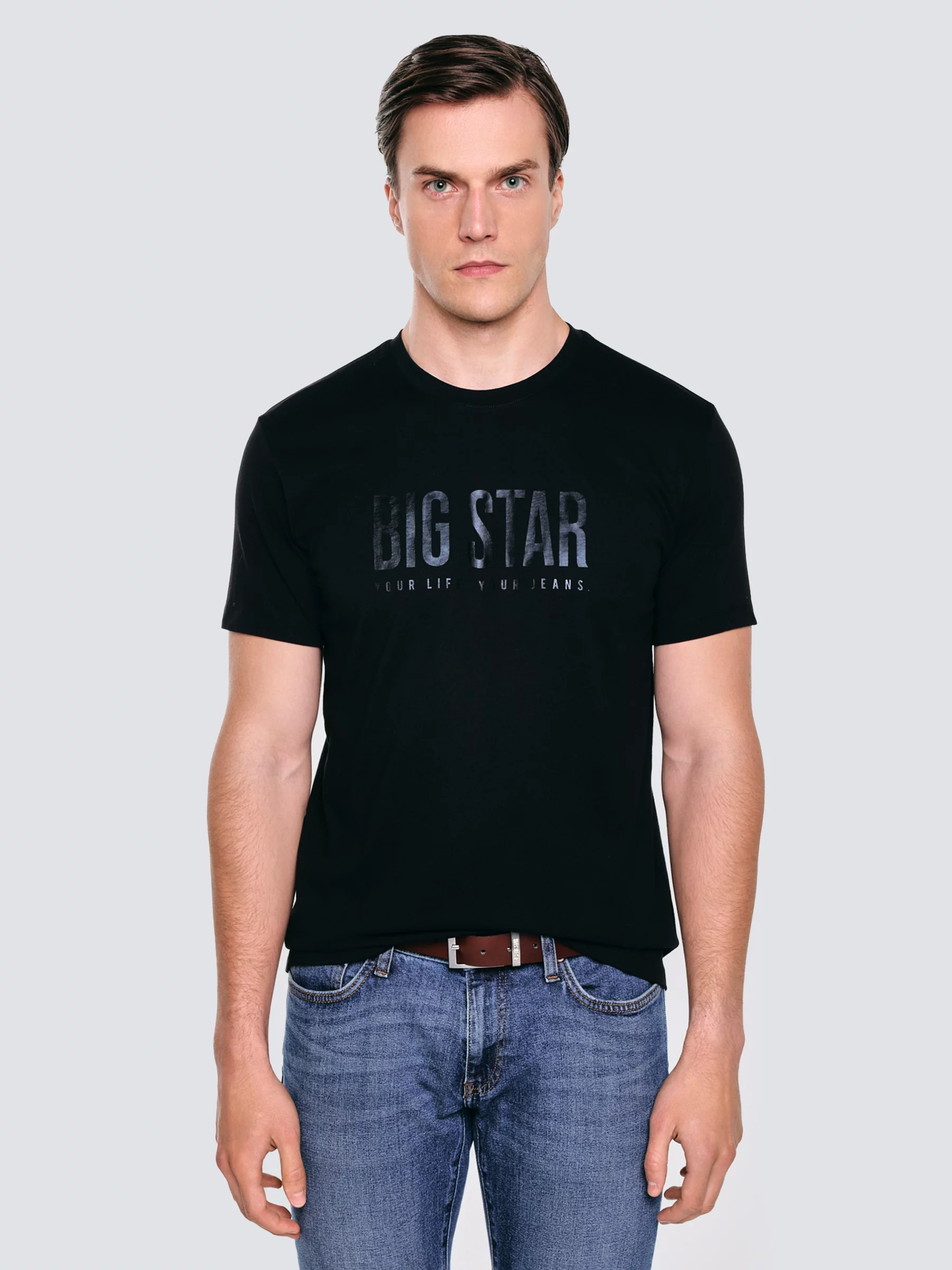 Koszulka męska z logo BIG STAR czarna Melsar 906