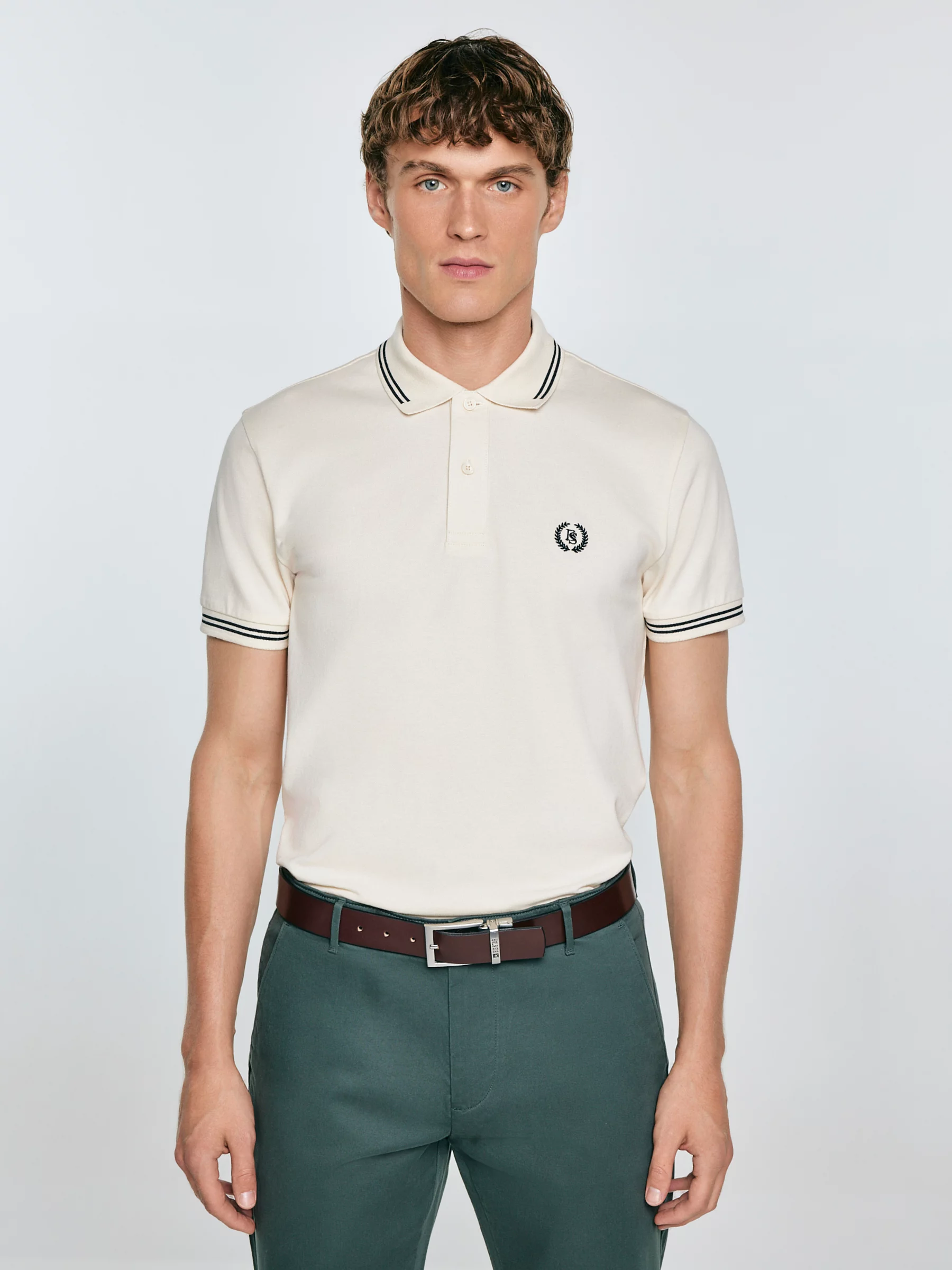 Koszulka męska polo kremowa Poller 103