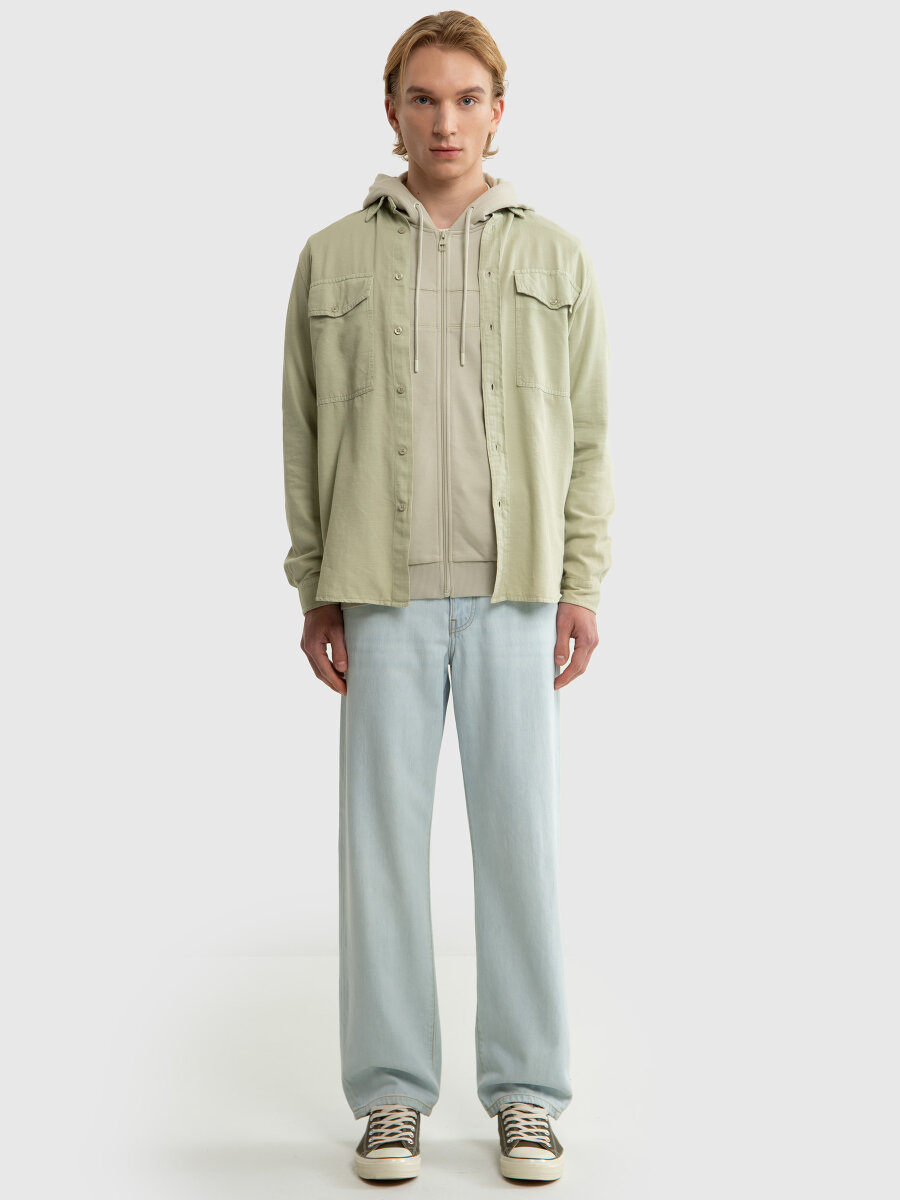 Koszula męska bawełniana zielona Szakes 300