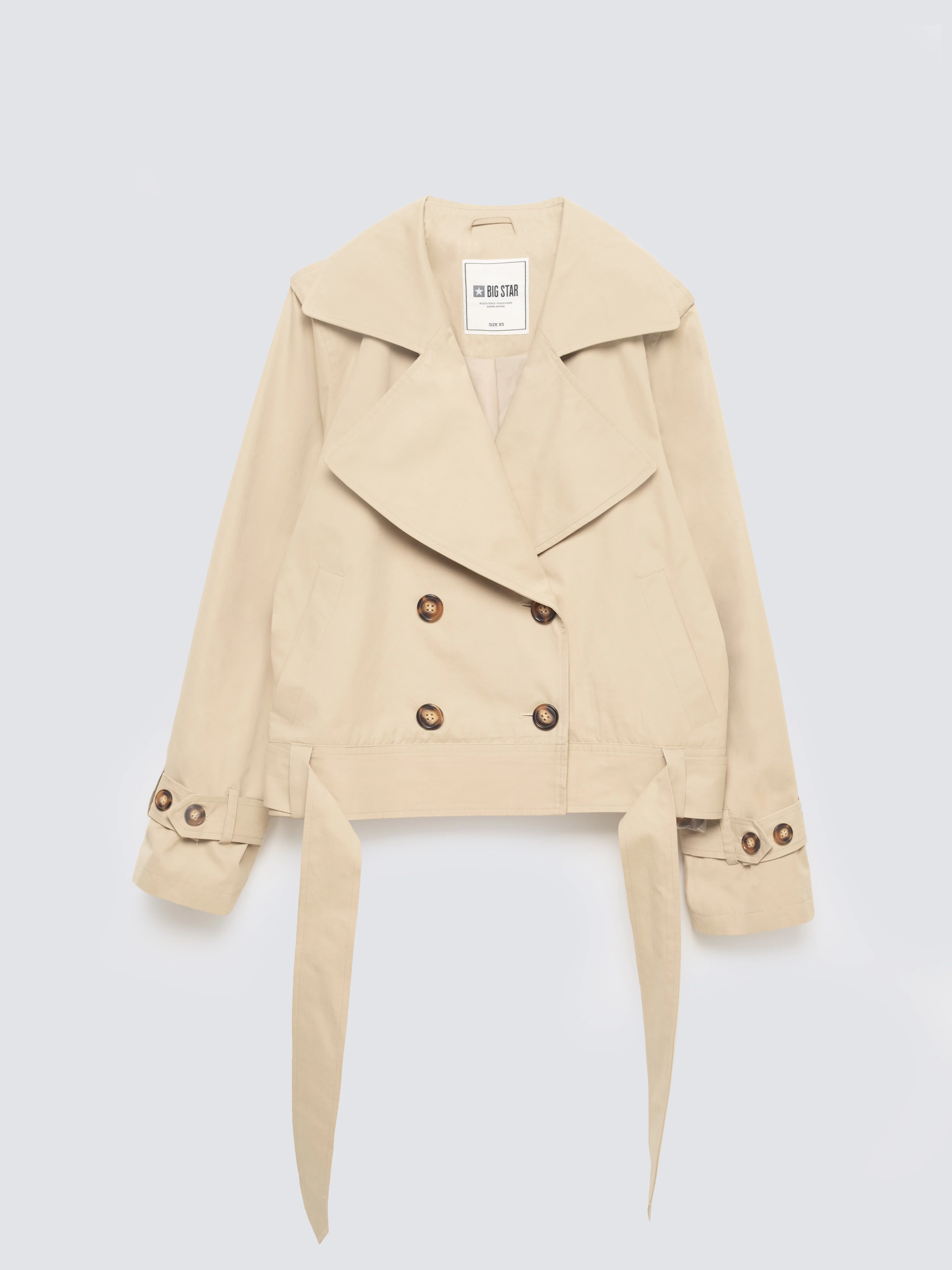 Trencz damski krótki beżowy Barretta 801