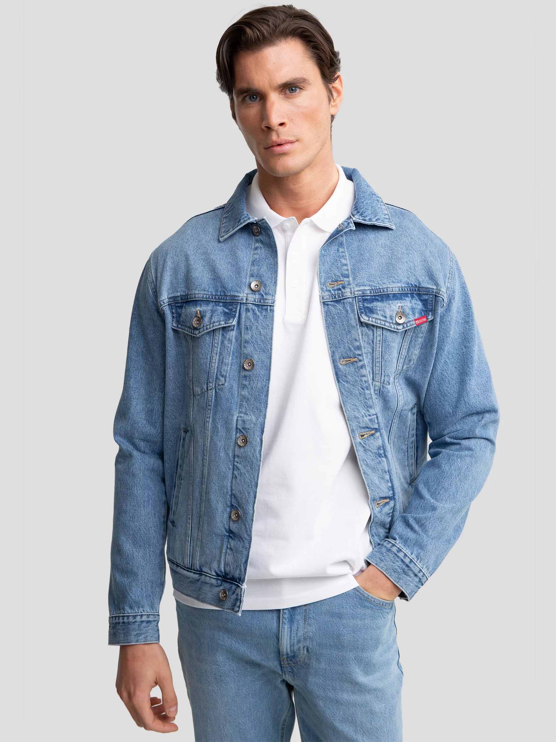 Kurtka męska jeansowa jasnoniebieska Charlie 134