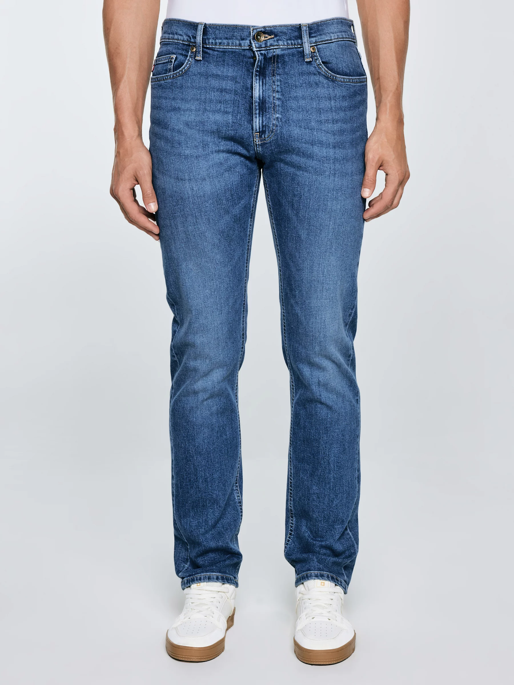 Jeansy męskie z prostą nogawką niebieskie Colt 434