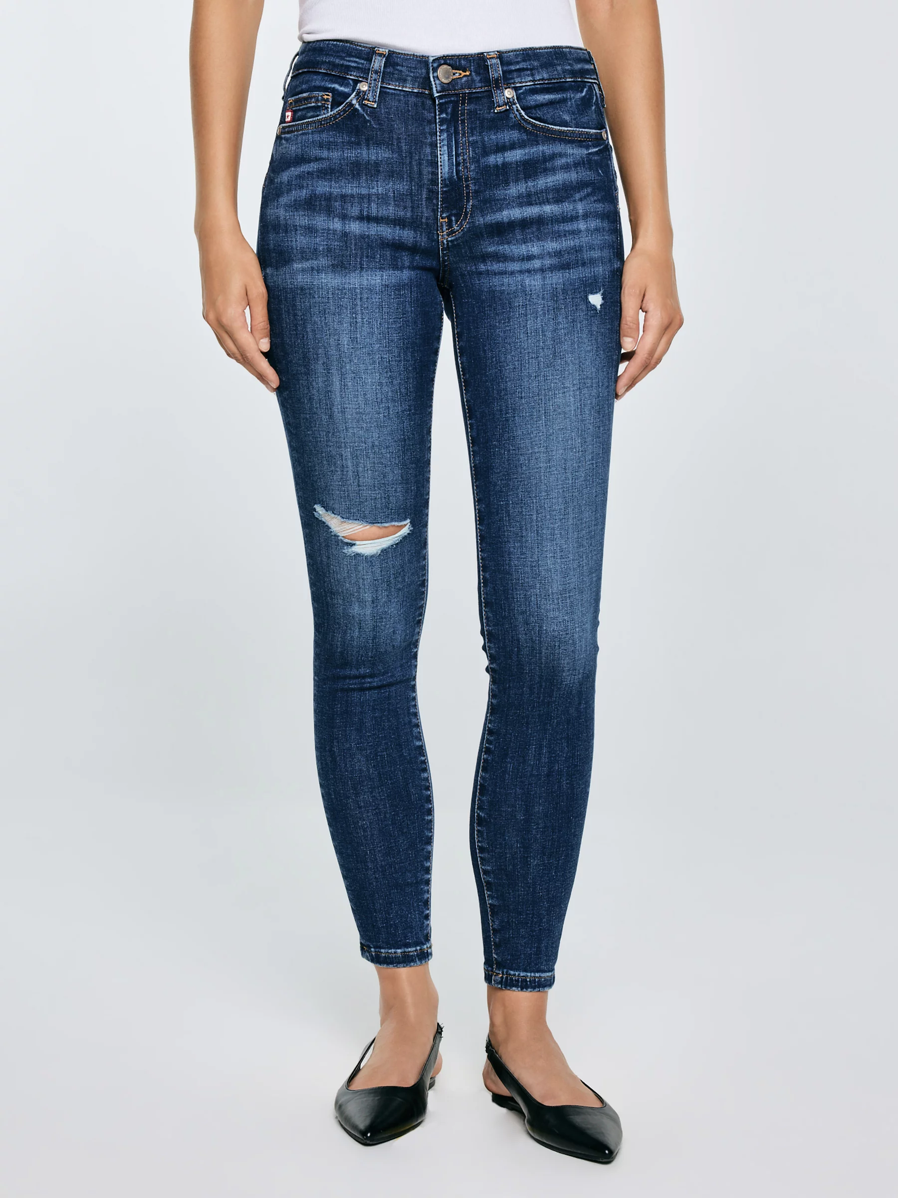 Jeansy damskie push up z wysokim stanem niebieskie Melinda High Waist 521