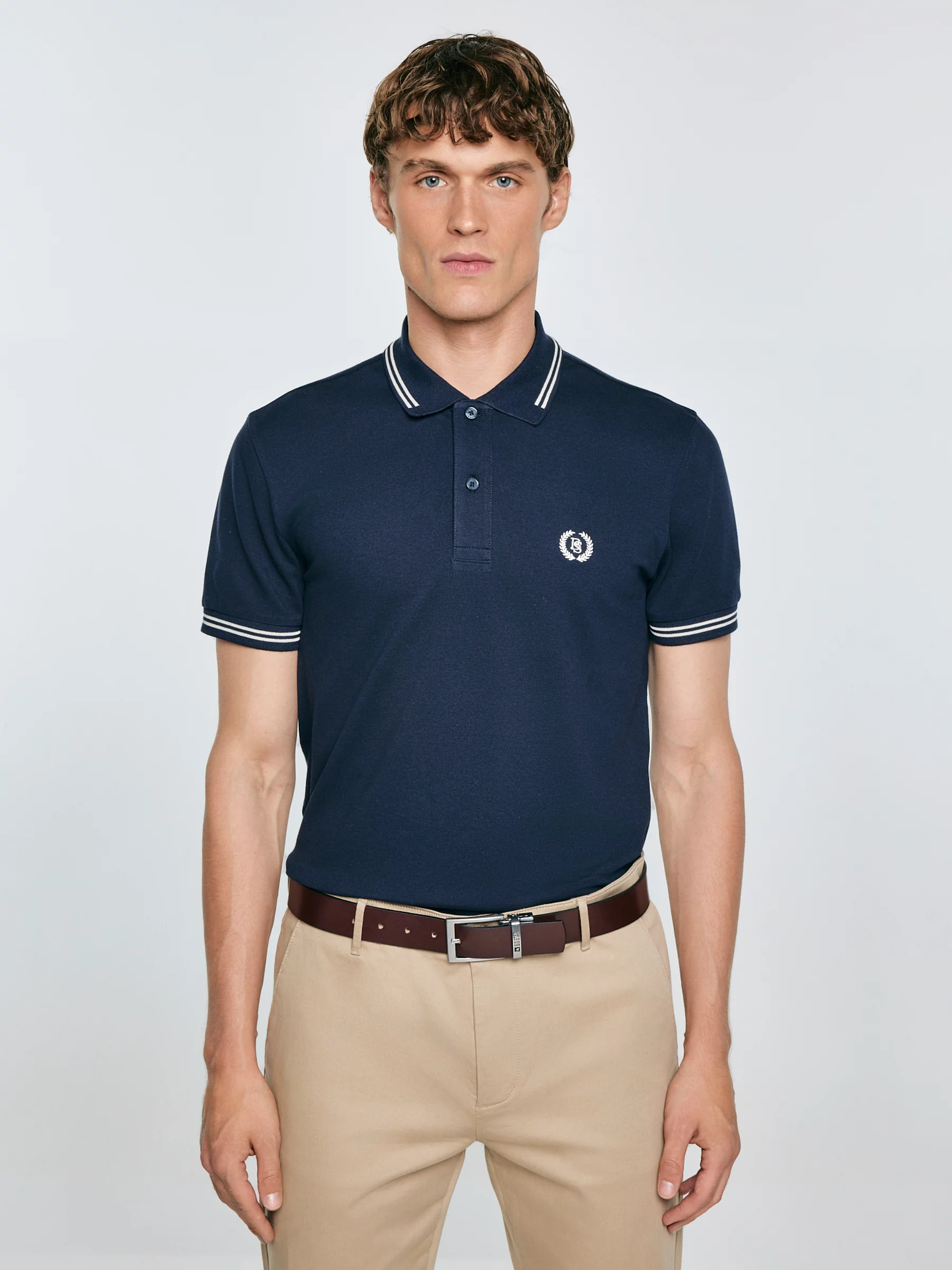 Koszulka męska polo granatowa Poller 403