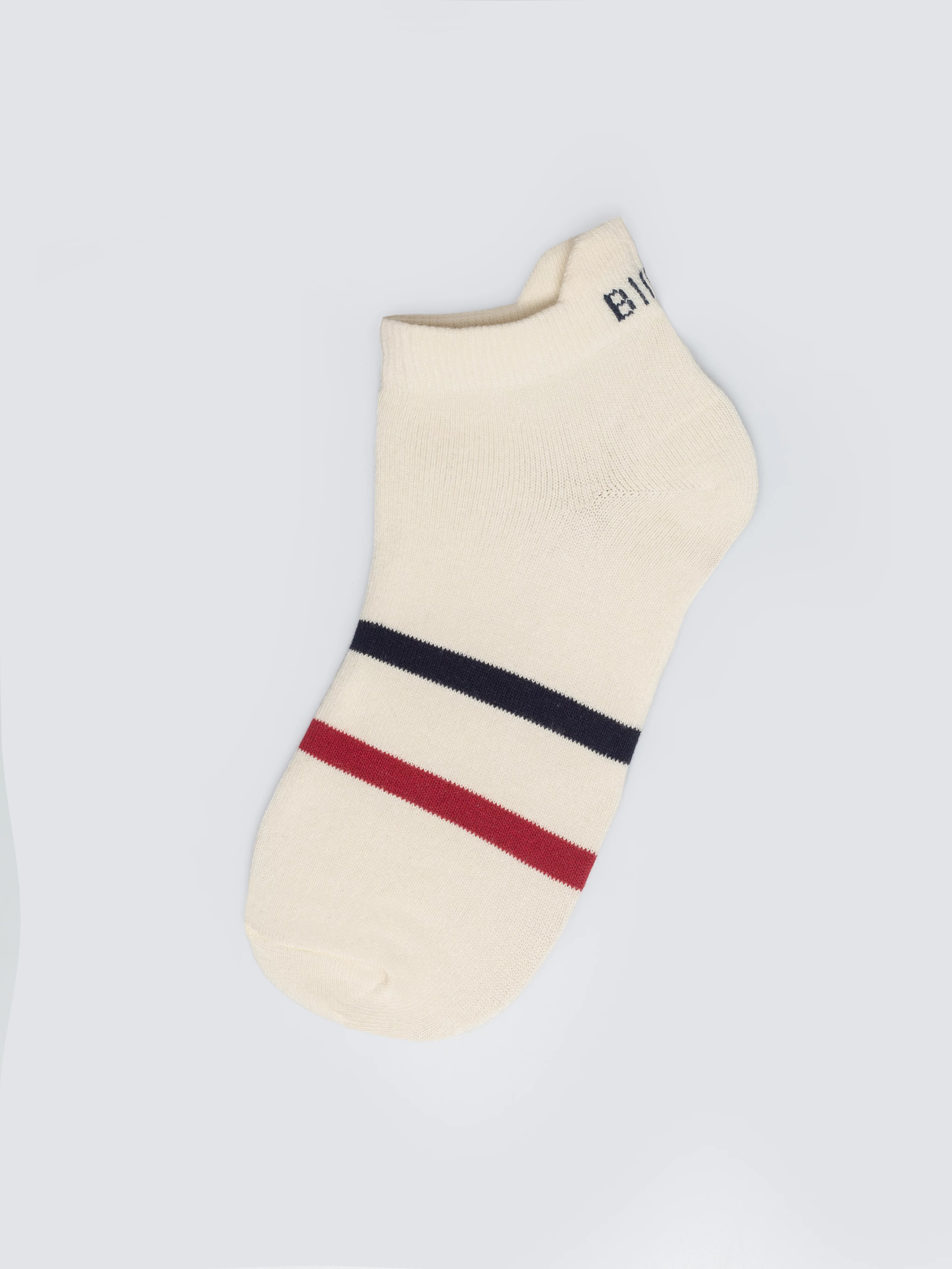 Stopki męskie z dwoma paskami białe Sherlock 100