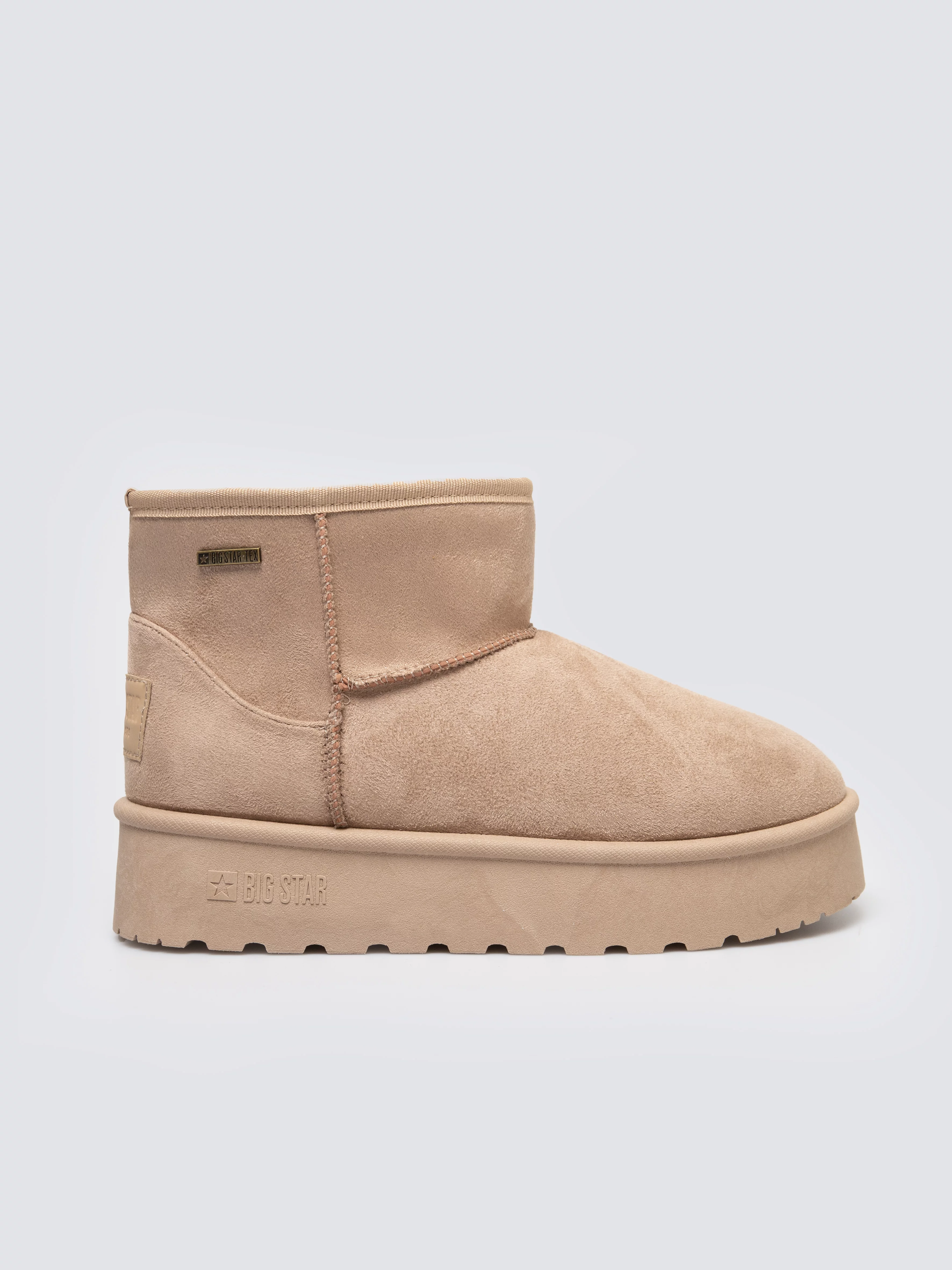 śniegowce damskie na podwyższonej podeszwie beżowe SS274133 801