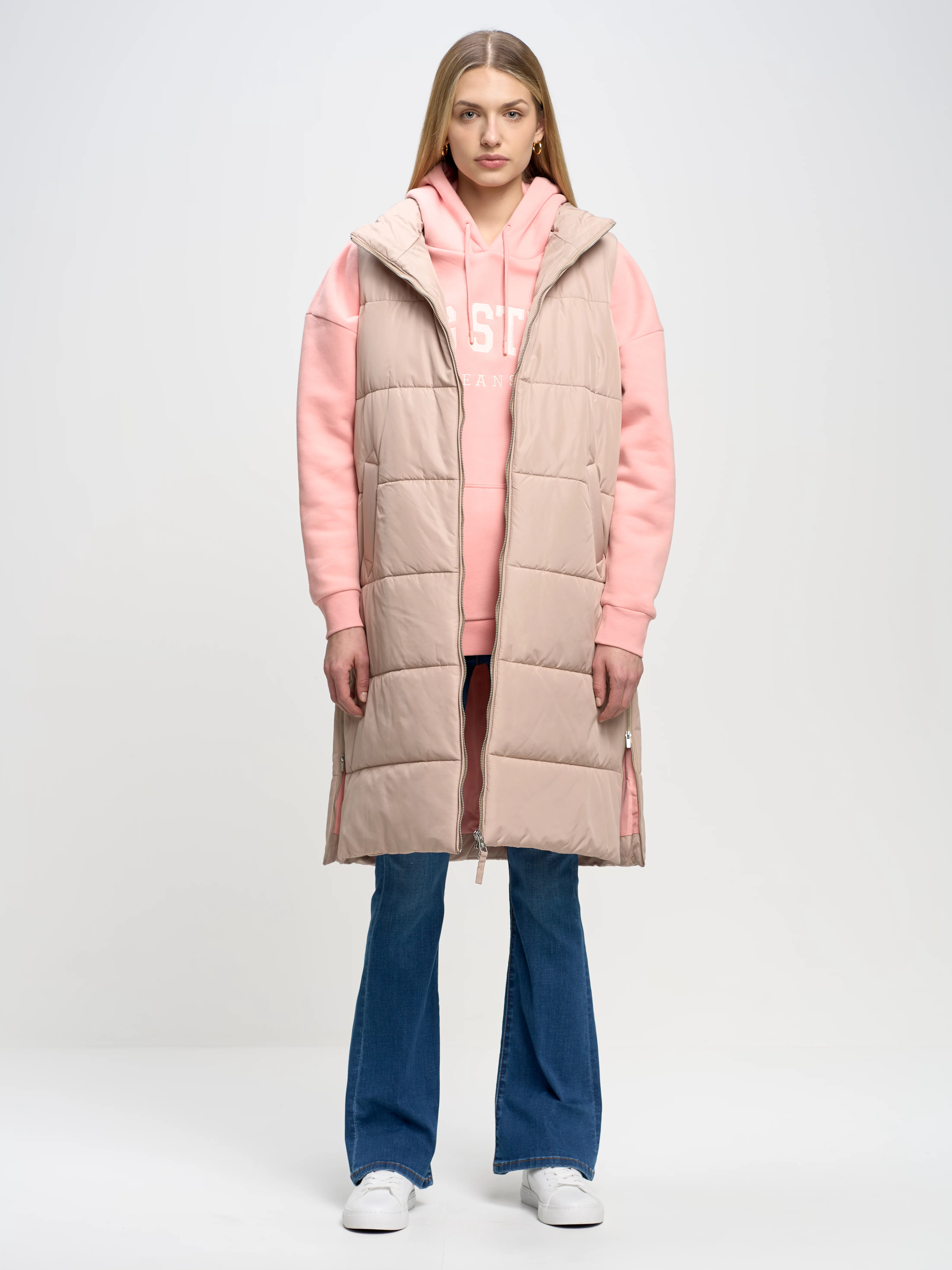 Kamizelka damska pikowana beżowa Nemuna 801