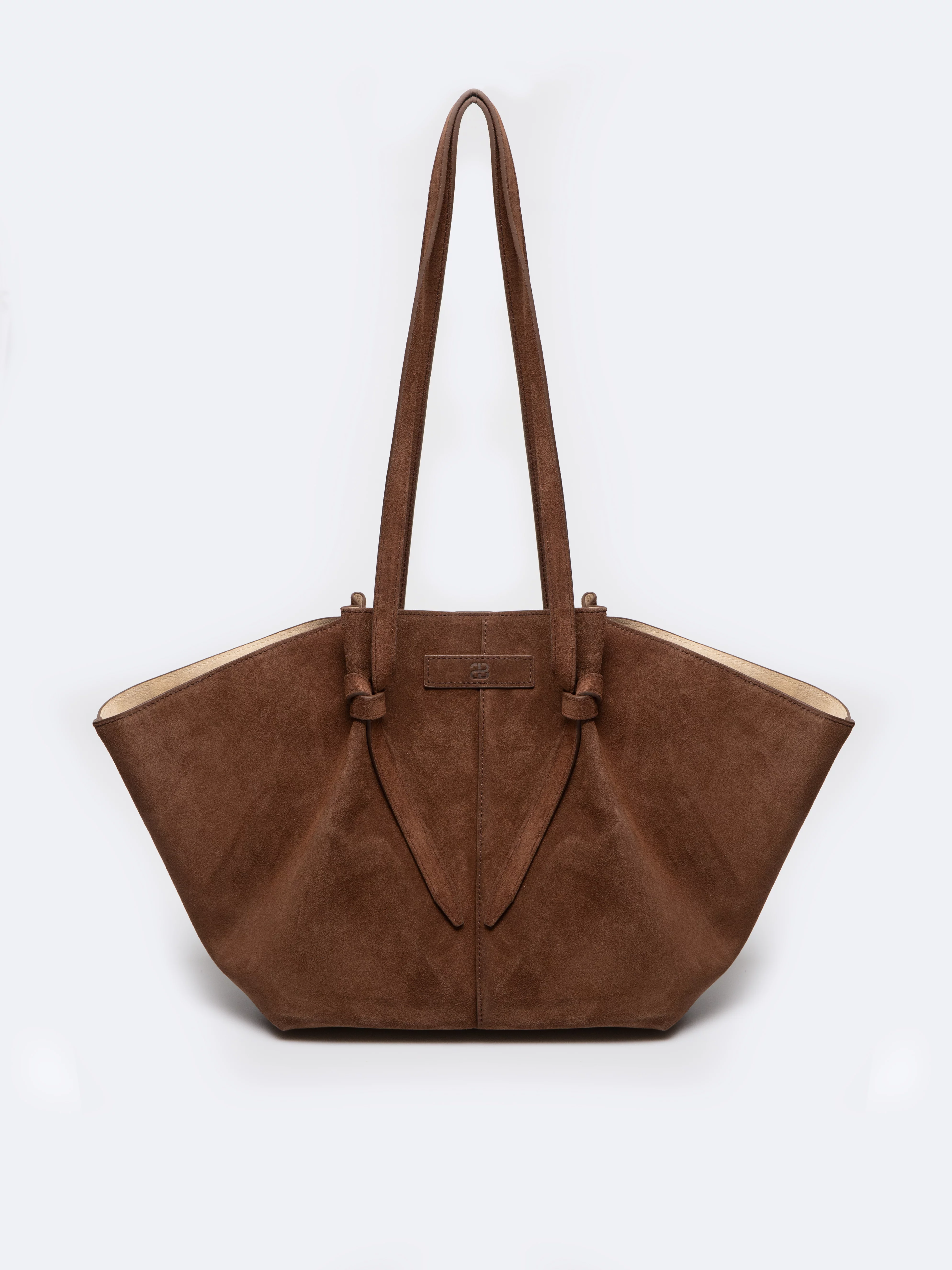 Torebka damska ze skóry naturalnej zamszowej brązowa Jassmine 804