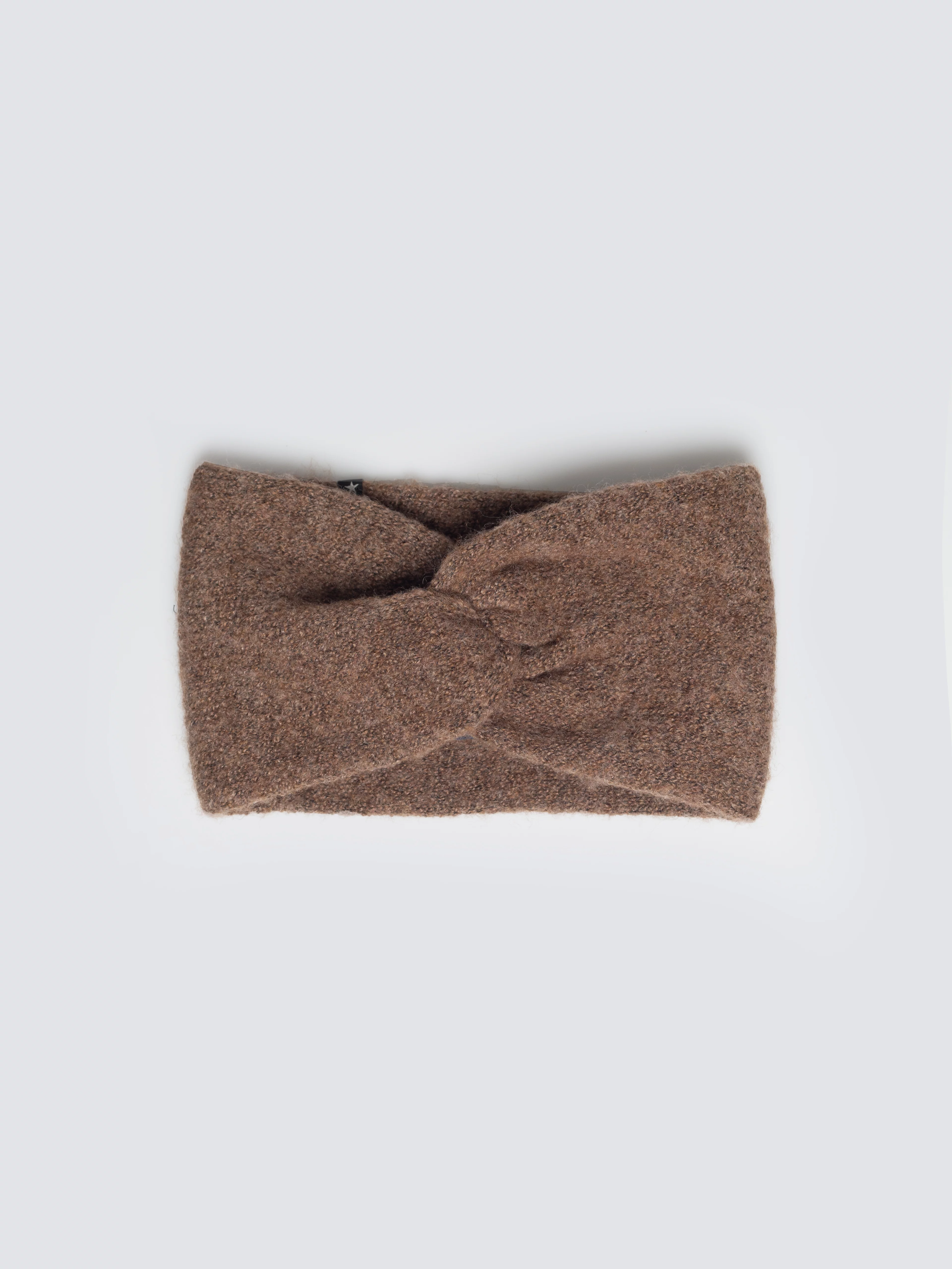 Opaska damska z ozdobnym splotem brązowa Nefreti 803