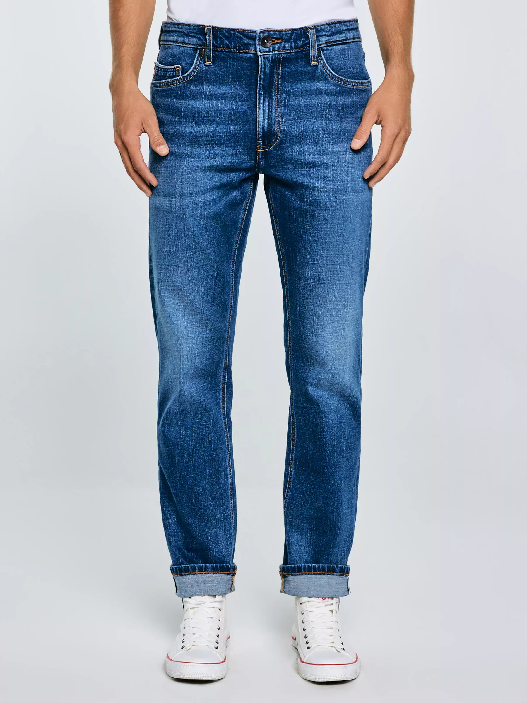 Jeansy męskie z prostą nogawką niebieskie Colt 480