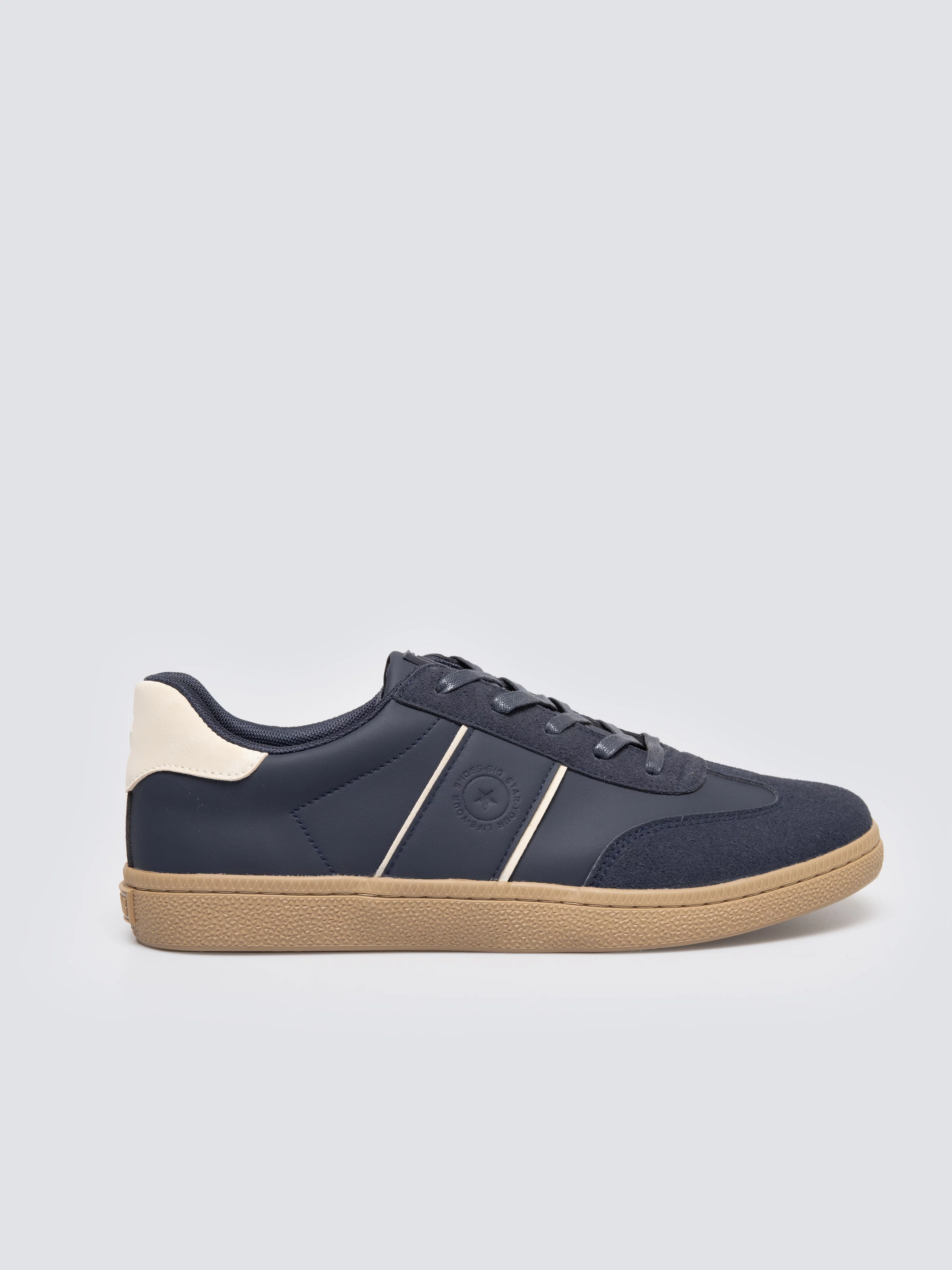 Sneakersy męskie sportowe ze skóry ekologicznej granatowe SS174079 403