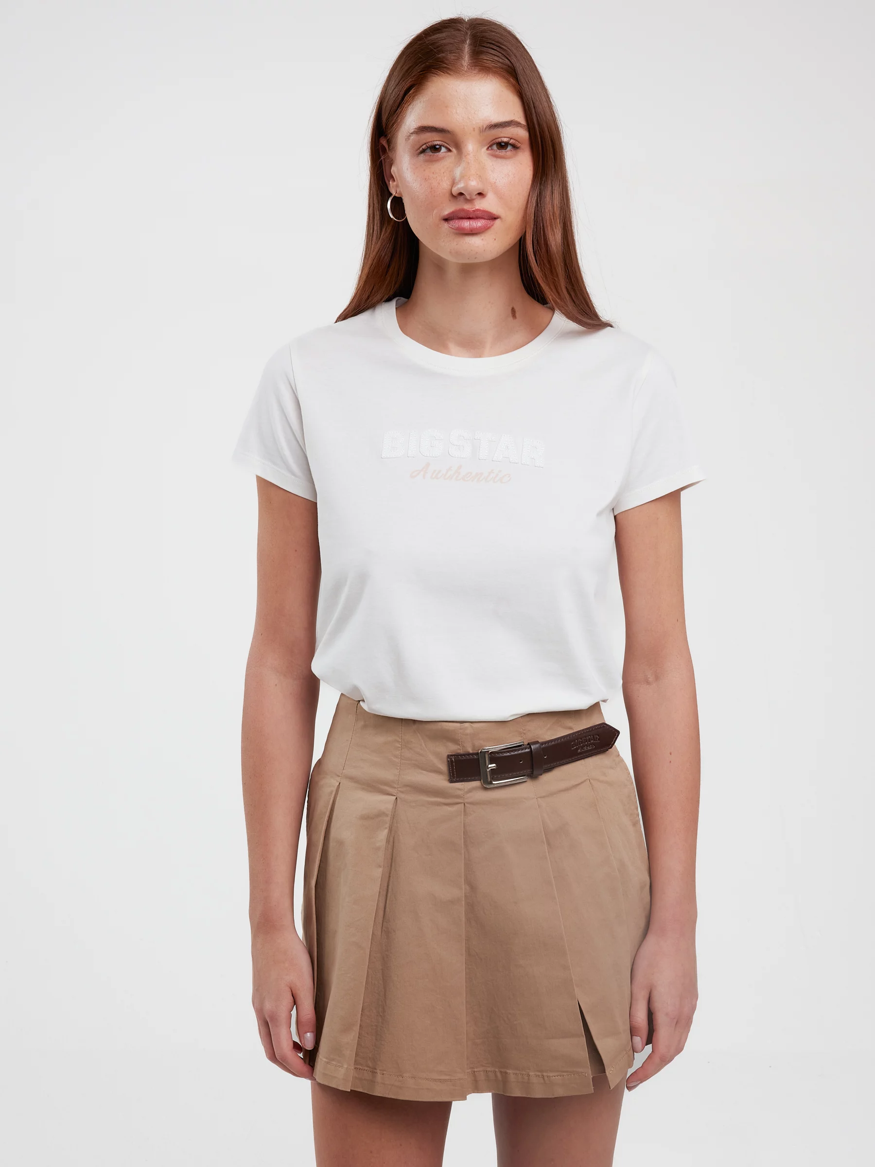 Koszulka damska z logo BIG STAR z kolekcji Authentic biała Della 100