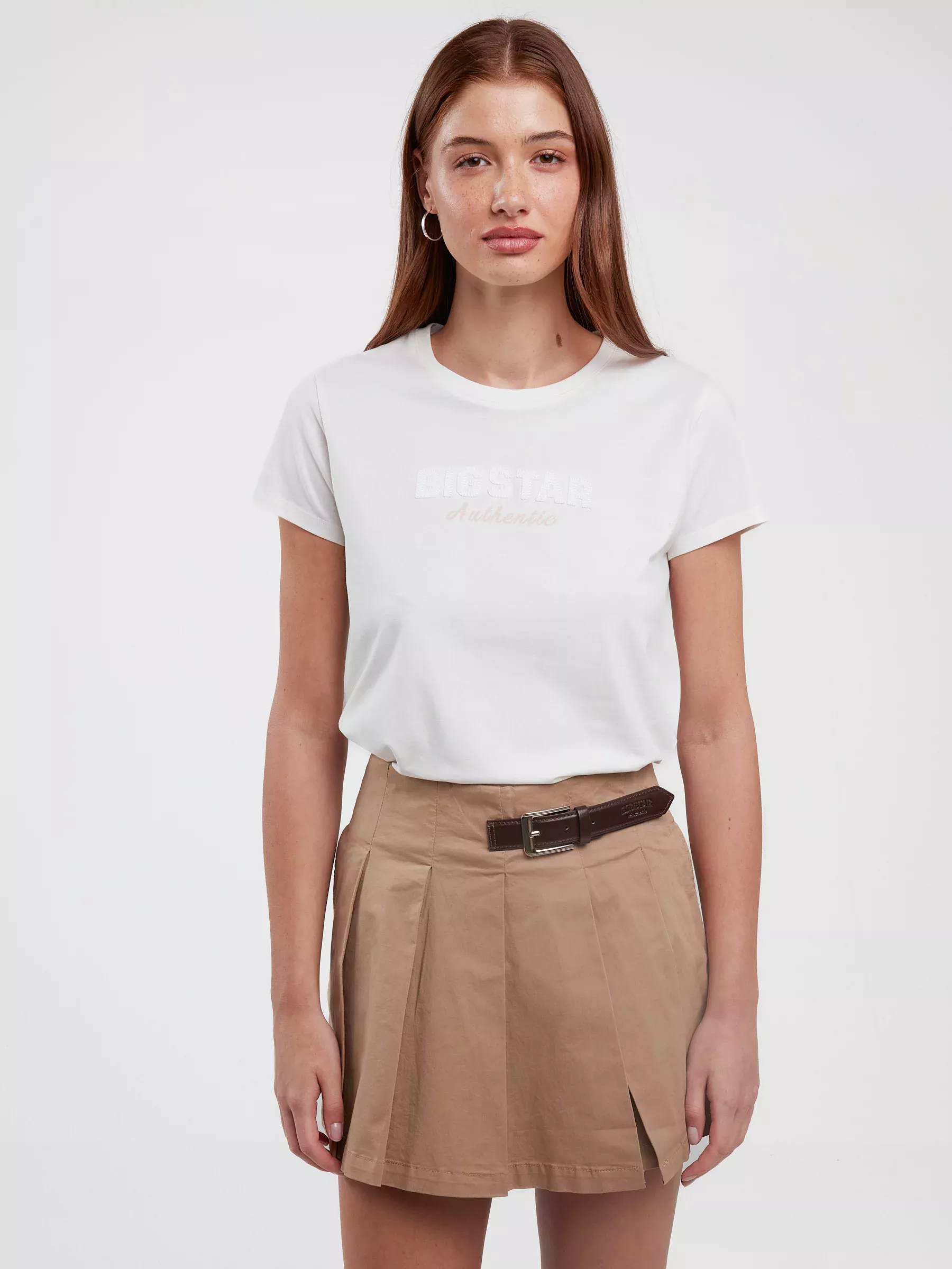 Koszulka damska z logo BIG STAR z kolekcji Authentic biała Della 100