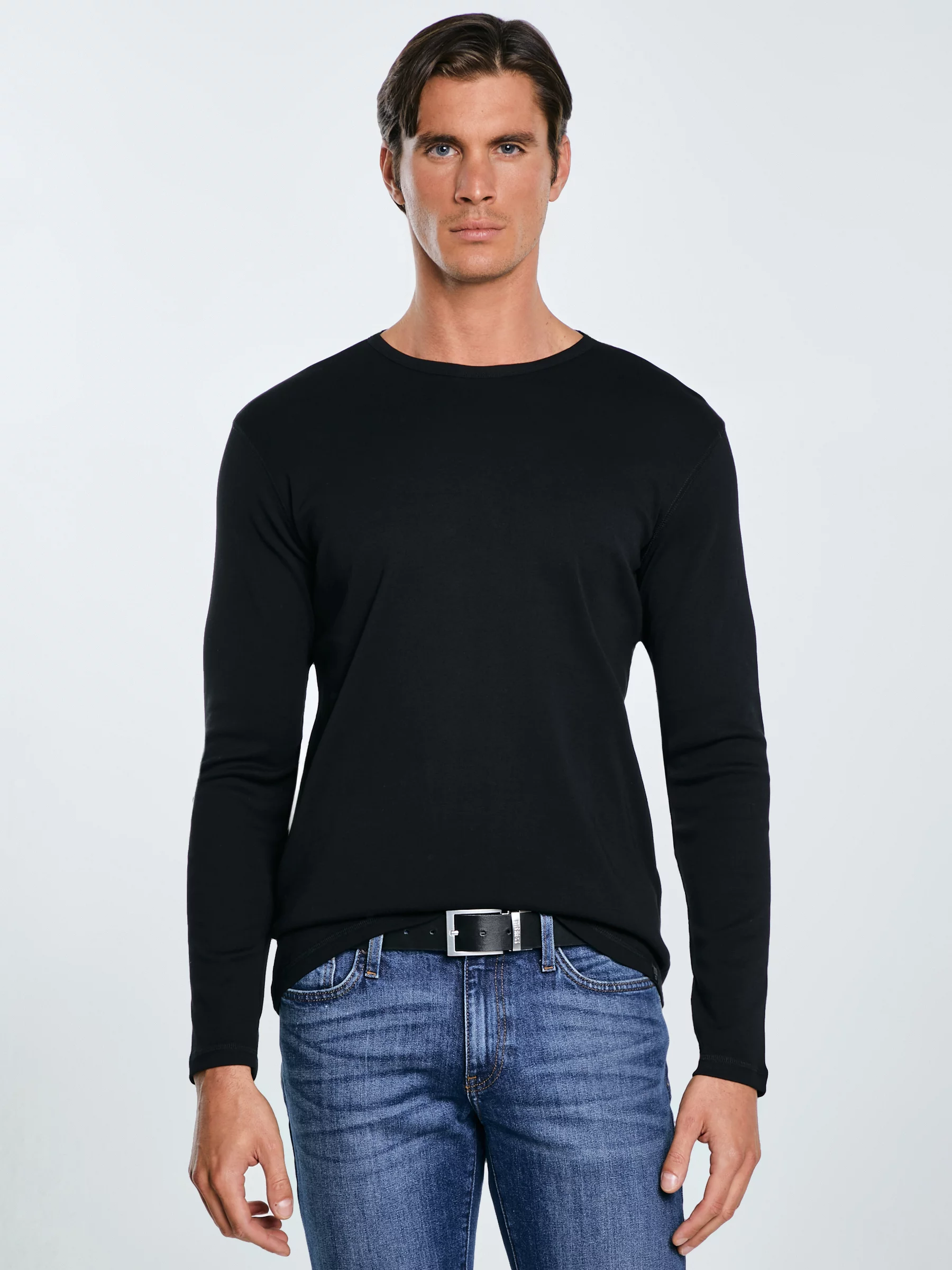 Koszulka męska z długim rękawem czarna Classical 906