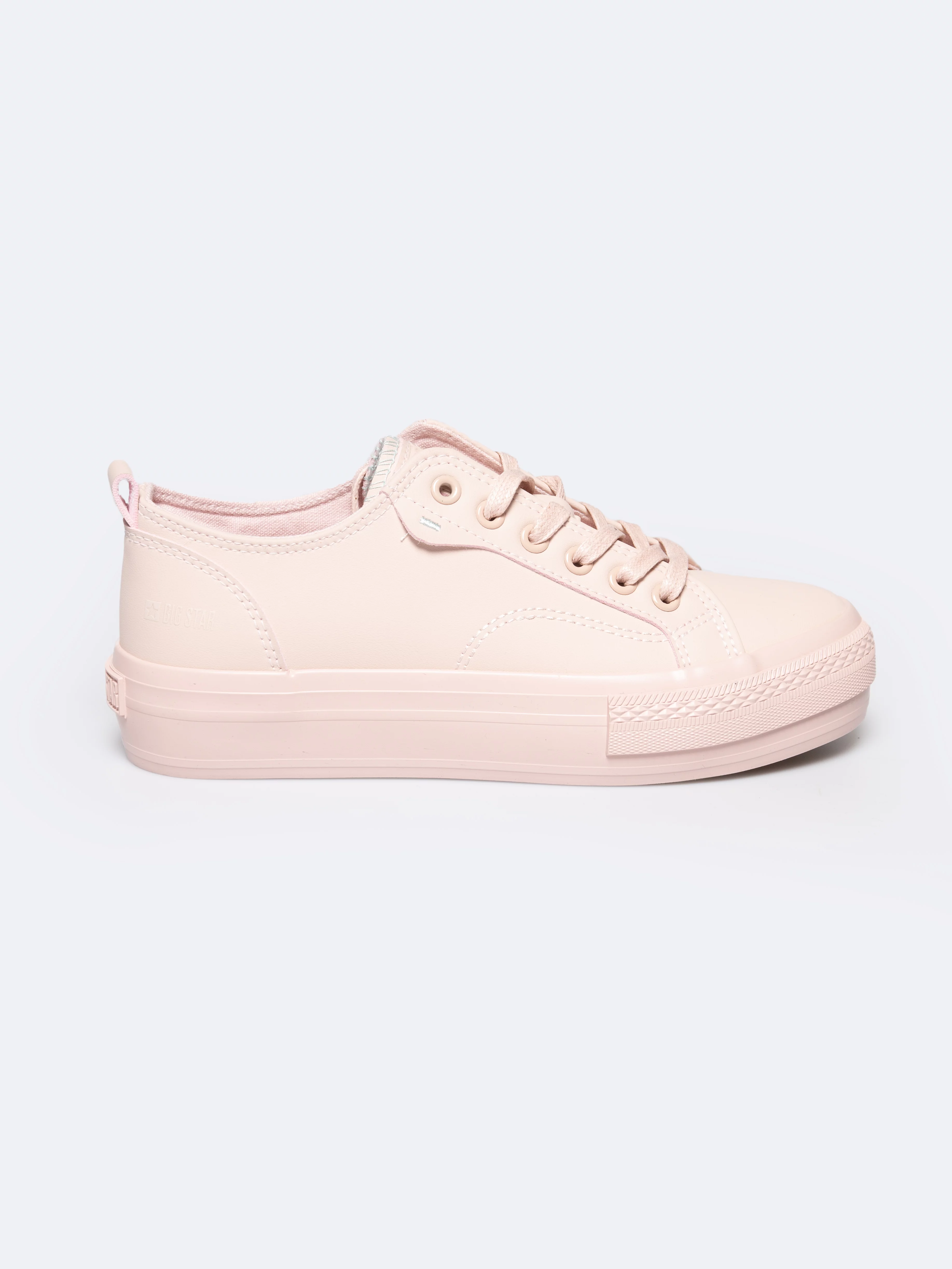 Trampki damskie niskie ze skóry ekologicznej jasnoróżowe RR274A294 600