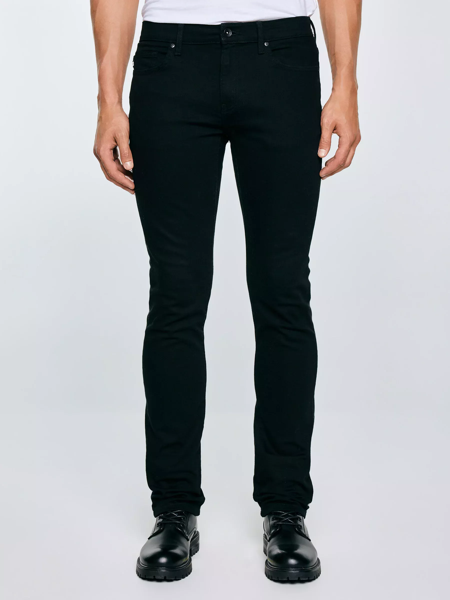 Jeansy męskie dopasowane czarne Terry 915