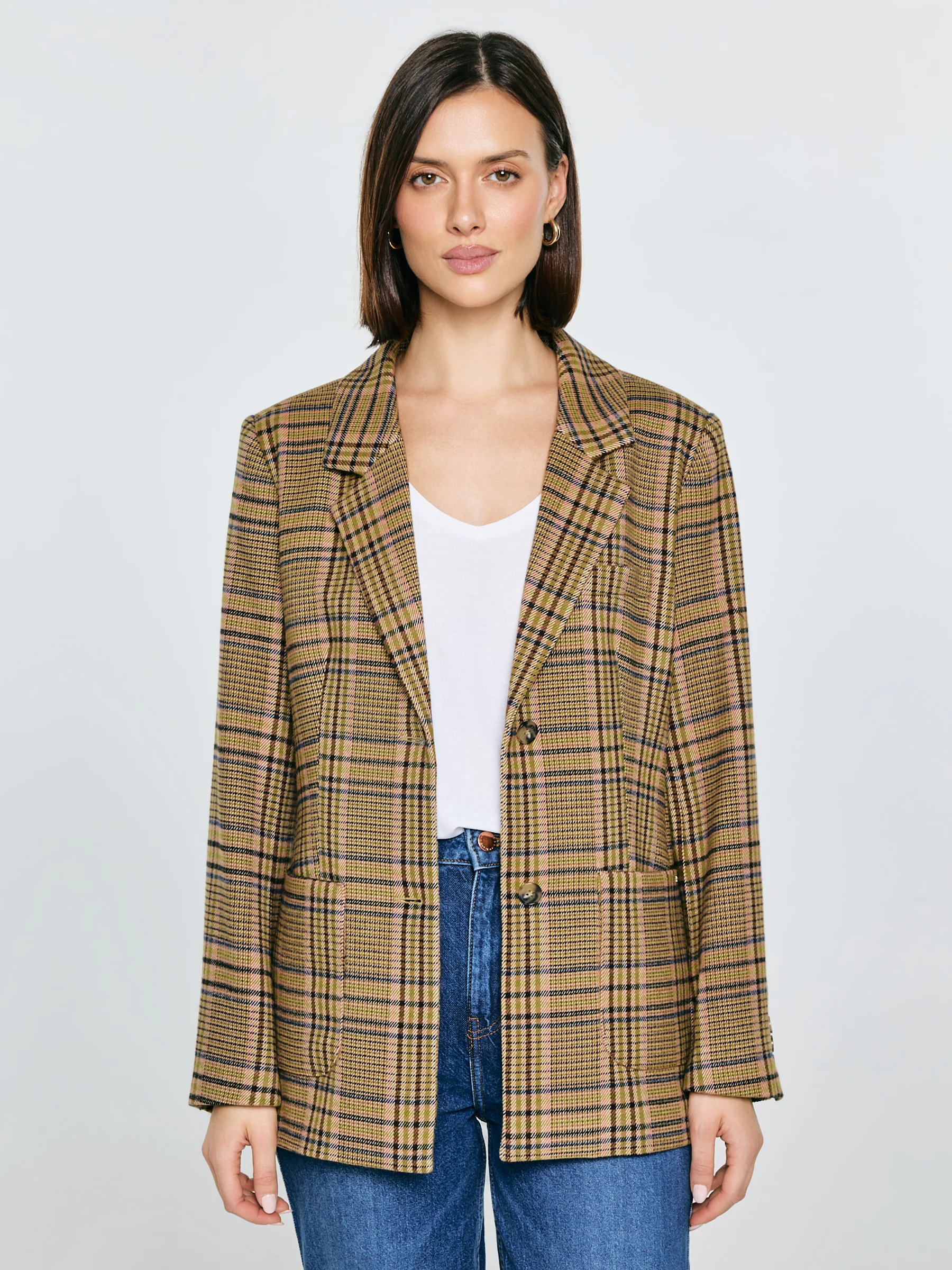 Marynarka damska w kratę Galani 601