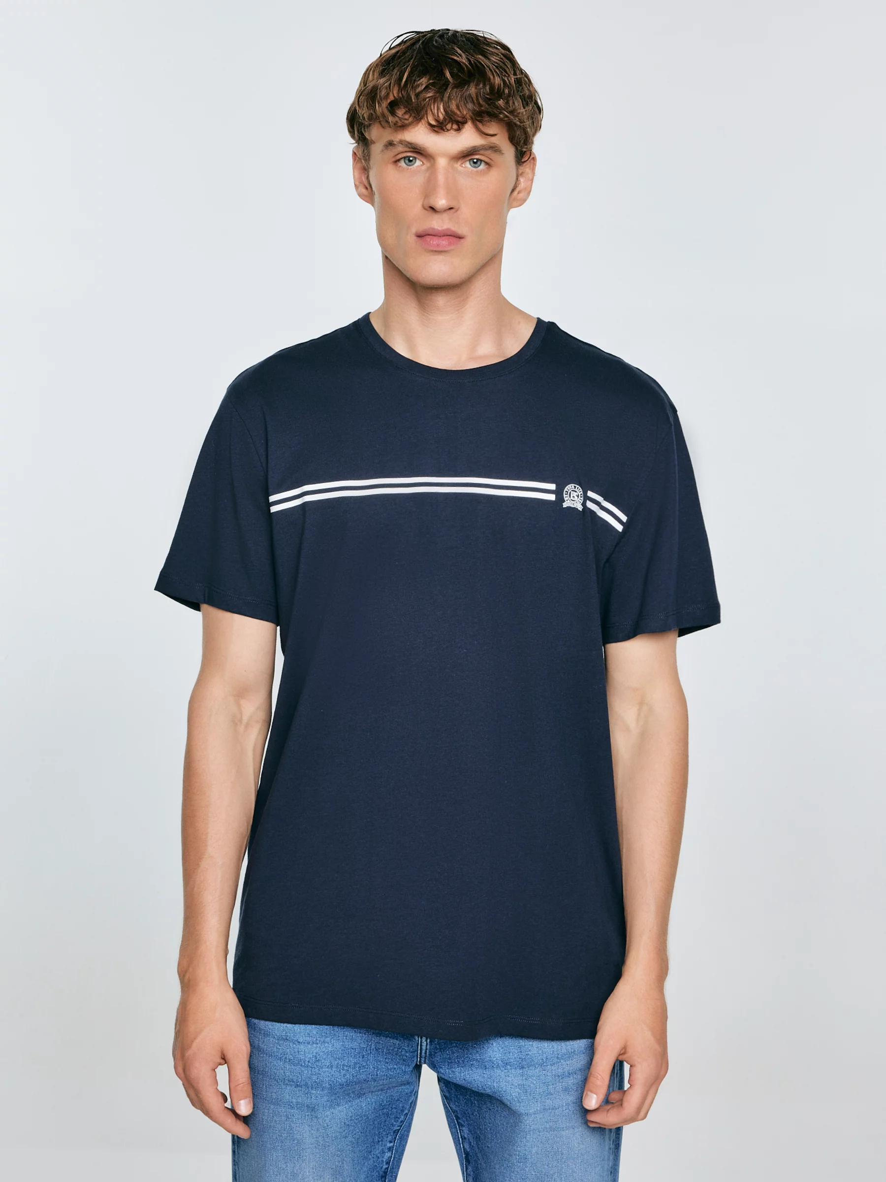 Koszulka męska z nadrukiem granatowa Misser 403