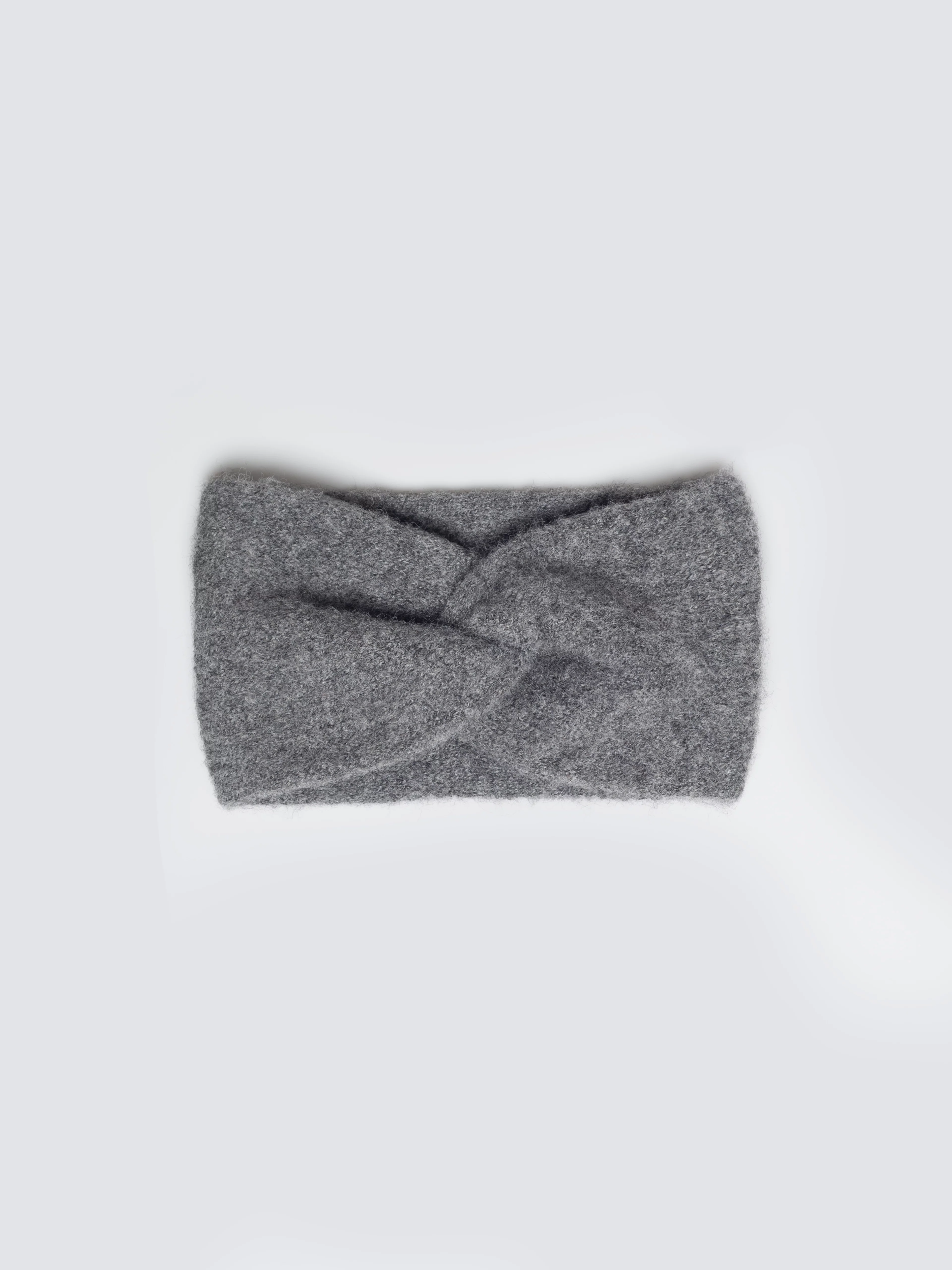 Opaska damska z ozdobnym splotem szara Nefreti 902