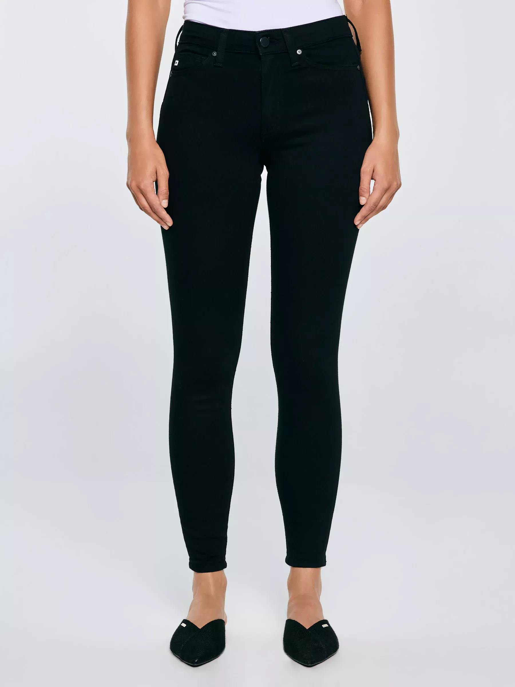 Jeansy damskie push up z wysokim stanem czarne Melinda High Waist 915