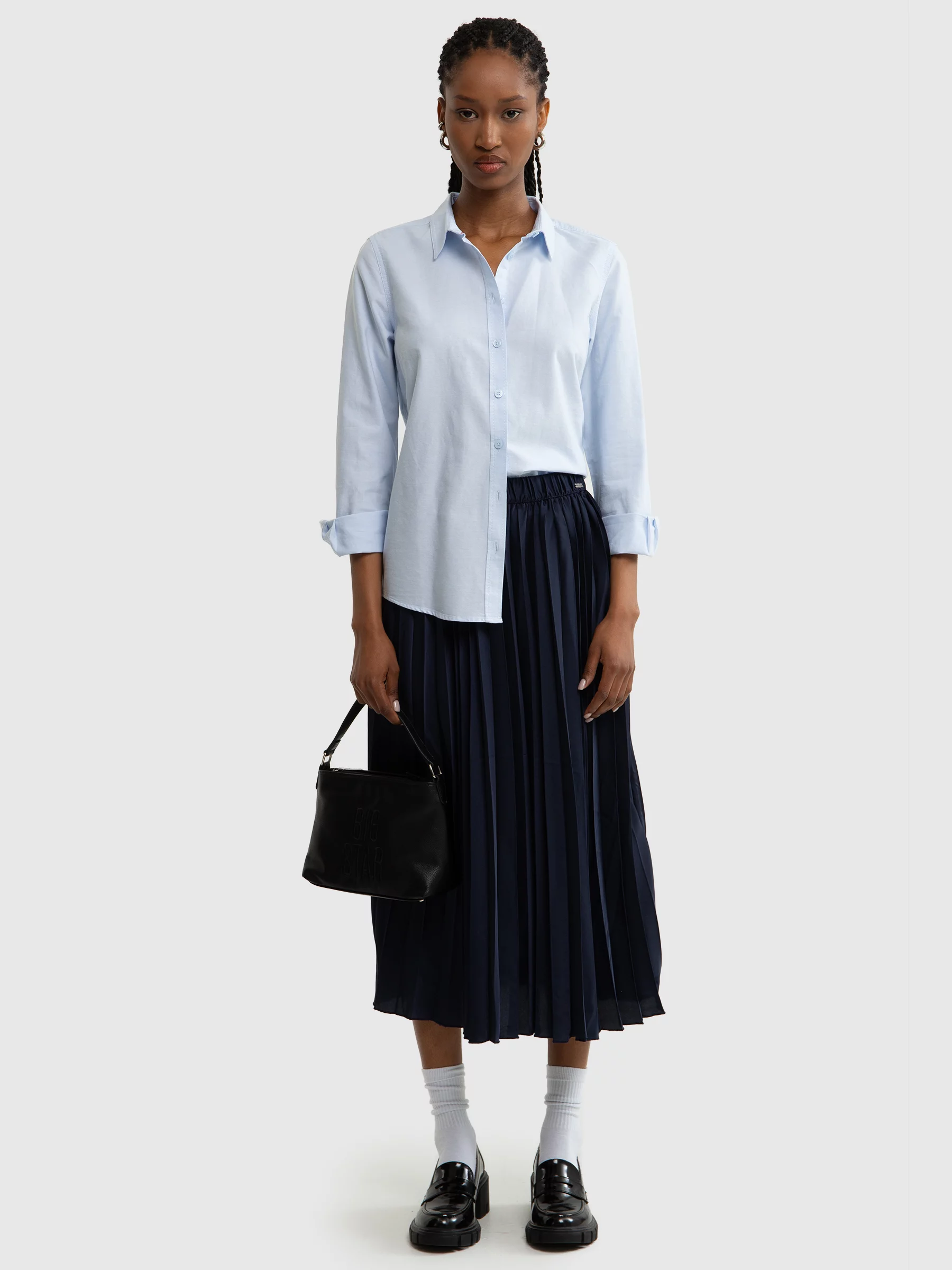 Spódnica damska midi plisowana granatowa Drumia 403