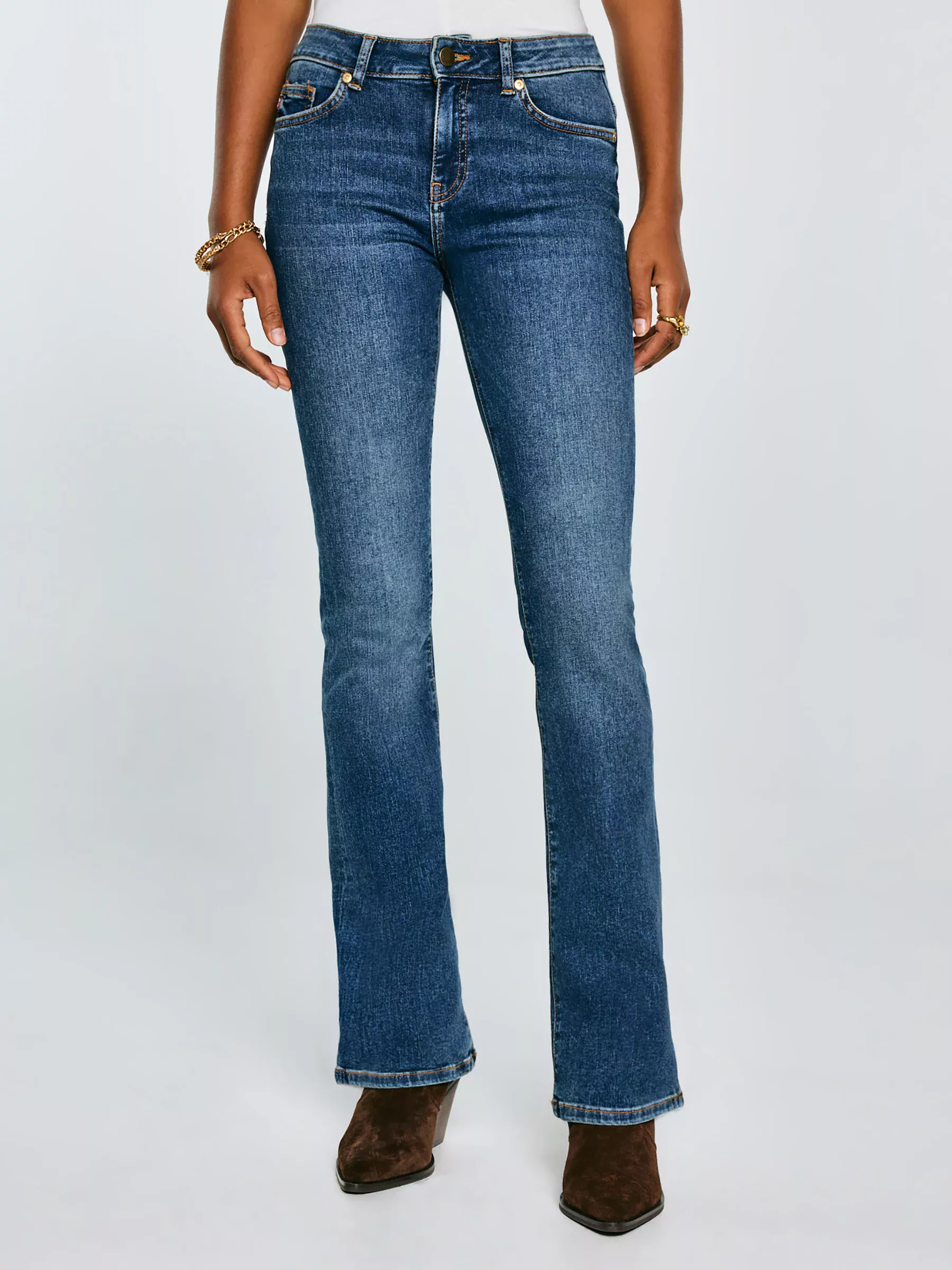 Jeansy damskie granatowe Adela Bootcut 536