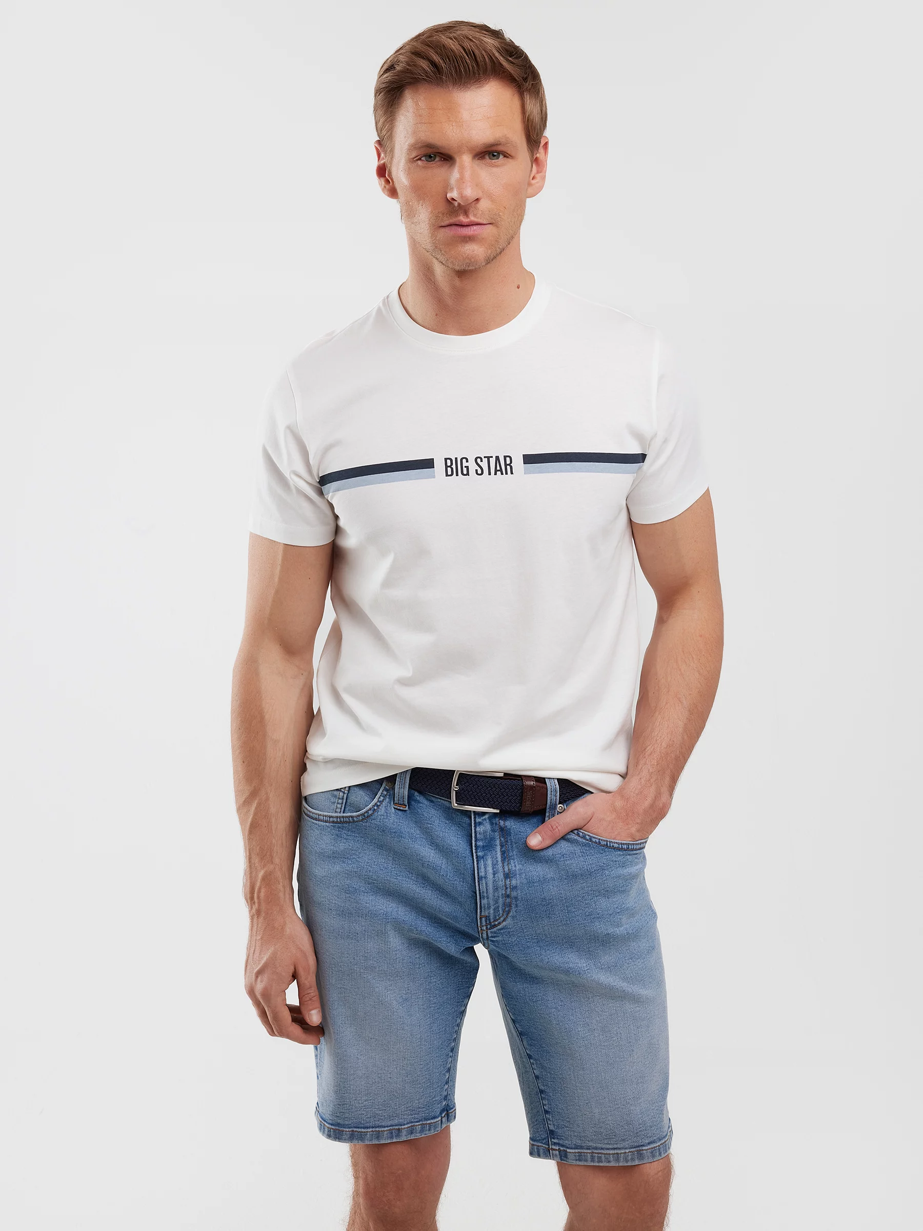 Koszulka męska z nadrukiem biała Lexor 100