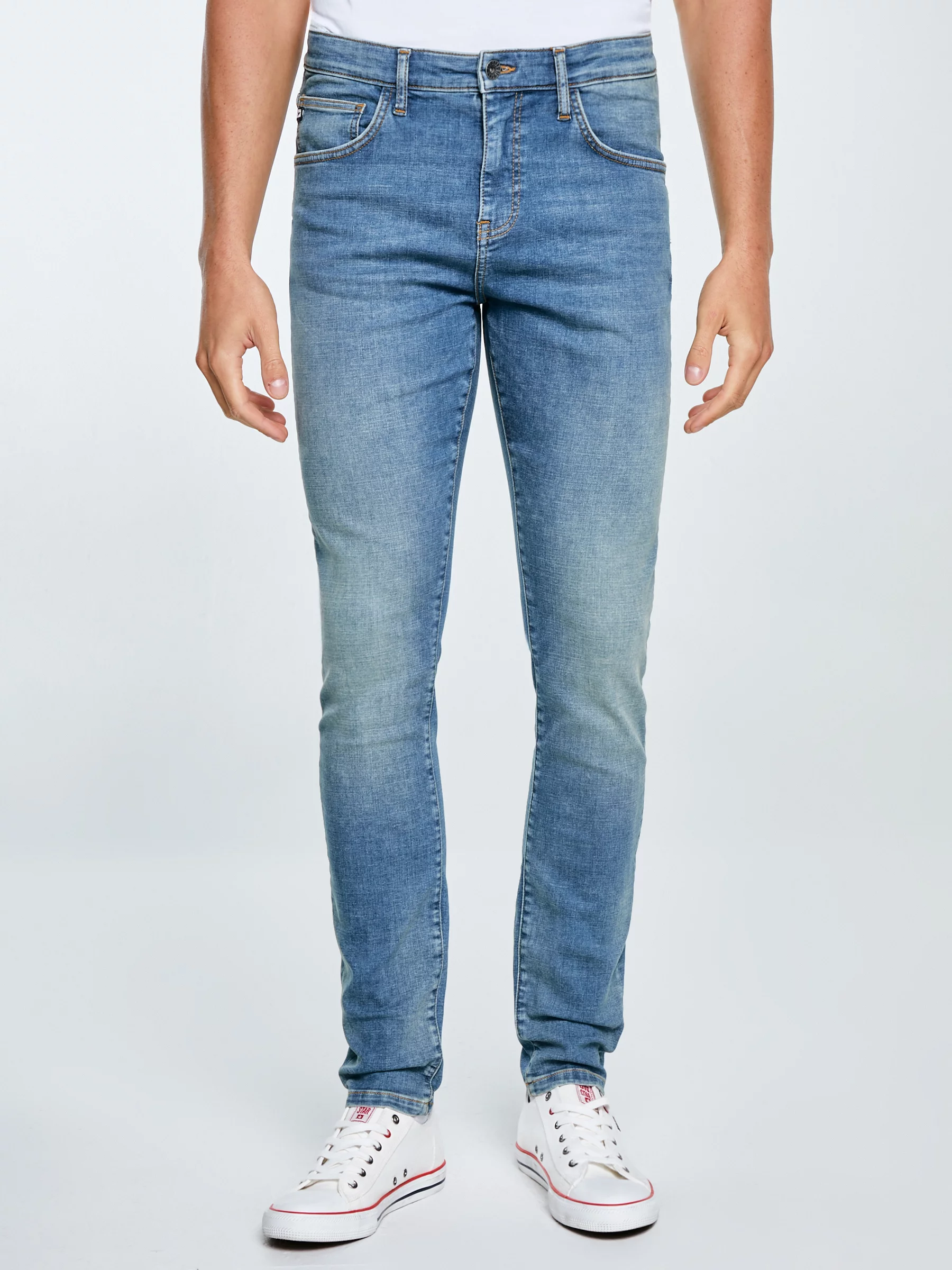 Jeansy męskie niebieskie Deric High Waist 390