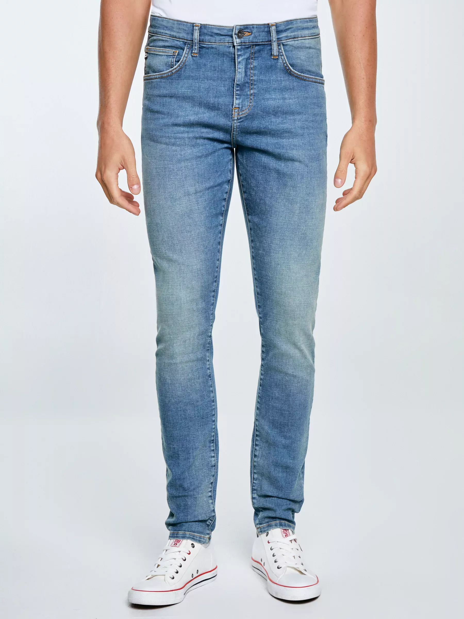 Jeansy męskie niebieskie Deric High Waist 390