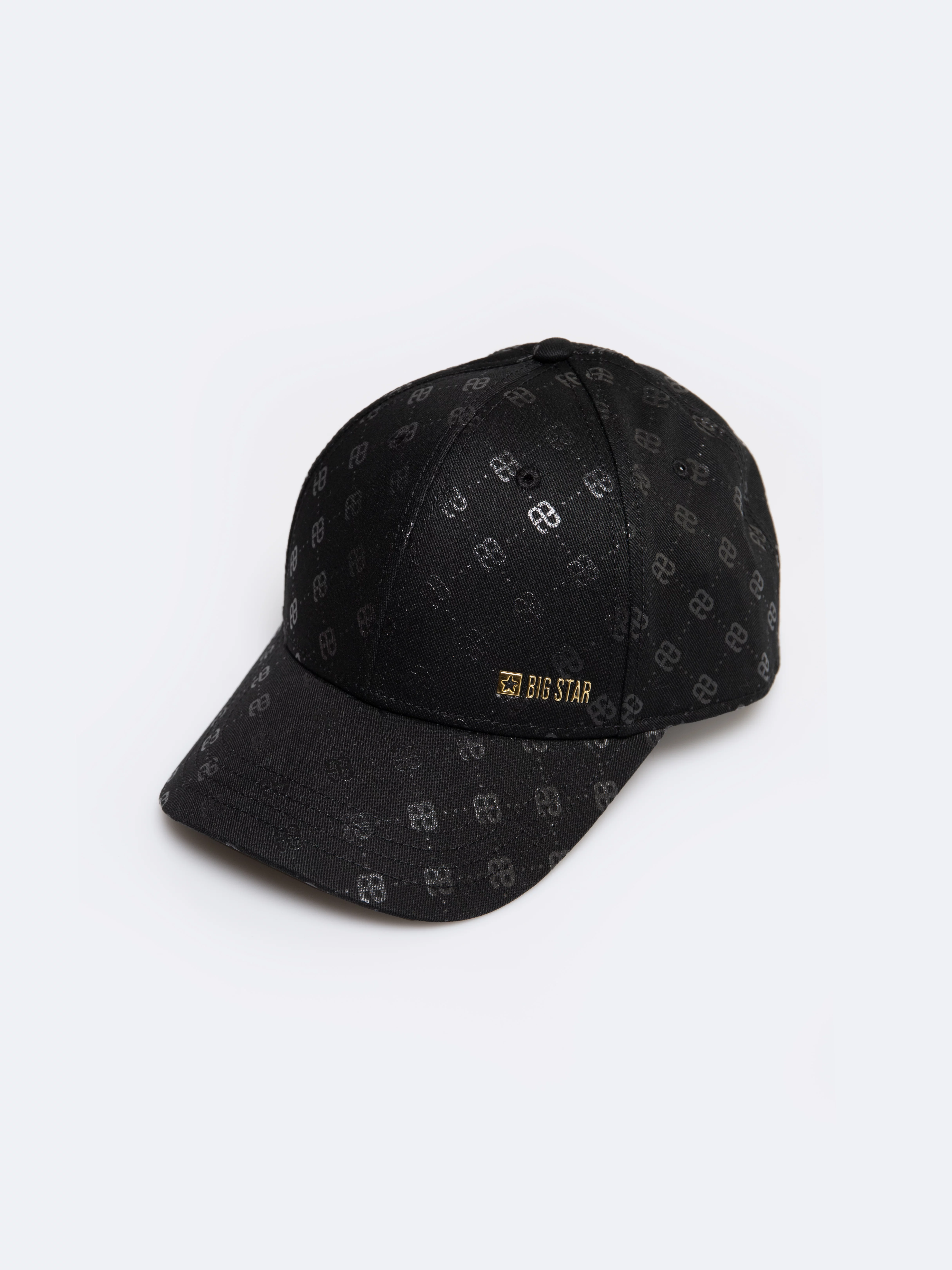 Czapka damska z daszkiem z monogramem czrana Luisa 906