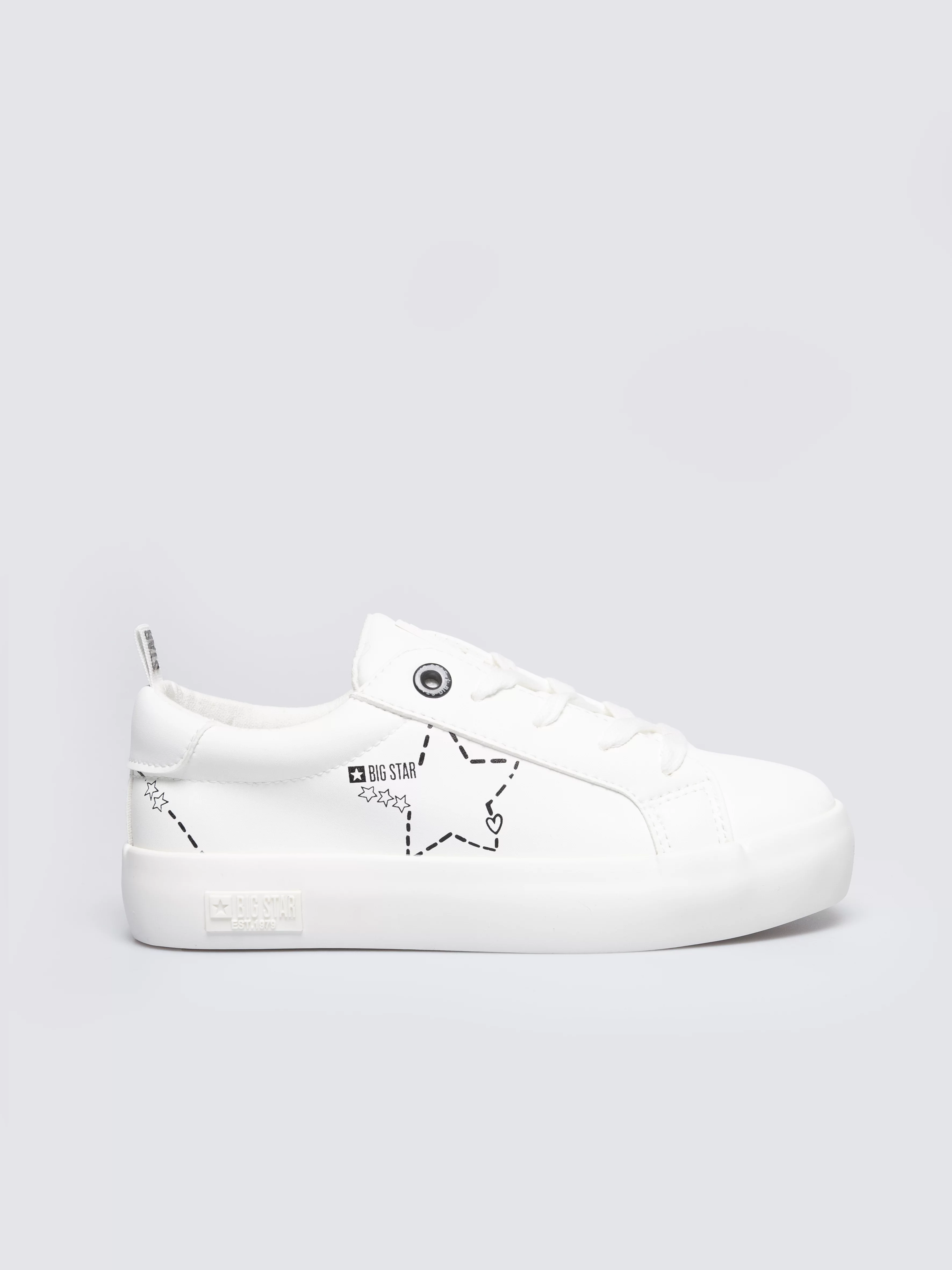 Trampki dziewczęce ze skóry ekologicznej białe KK374222 101