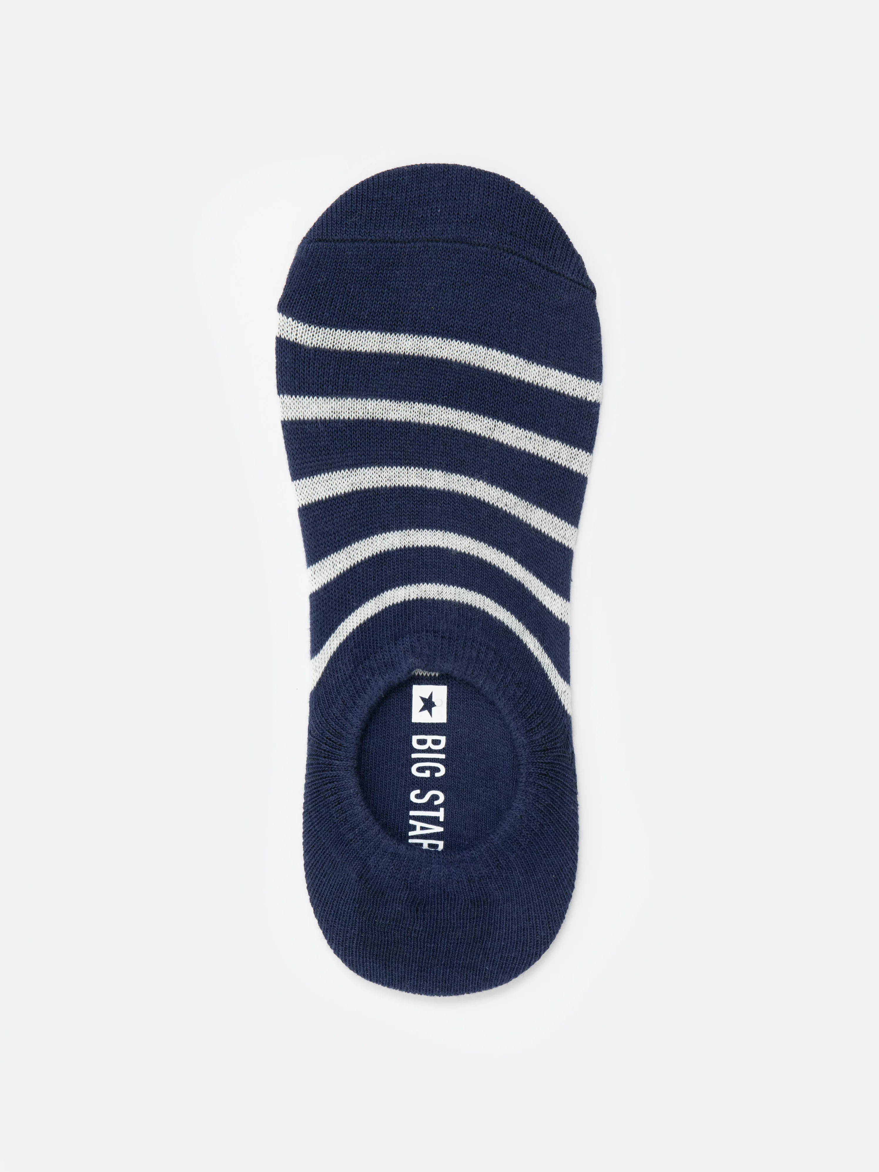 Stopki damskie bawełniane w paski granatowe Marela 403